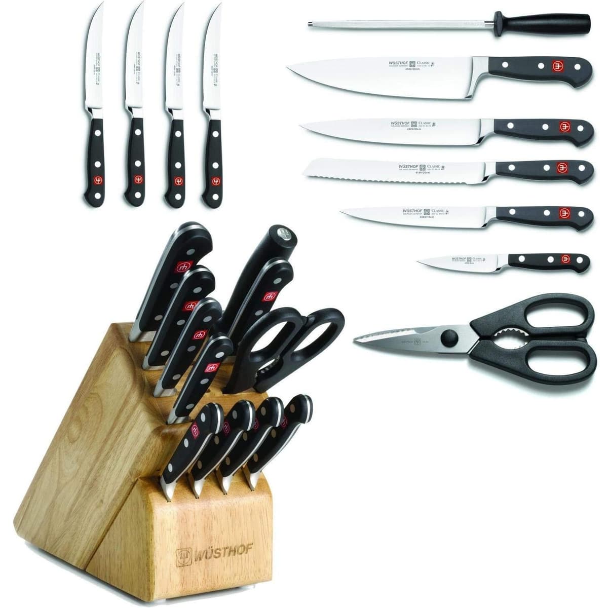 Wüsthof Classic Juego de Cuchillos 12 Piezas con Bloque 1090171205