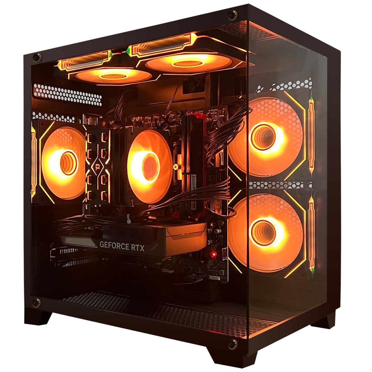 Computadora de Escritorio para Juegos ALCPOK, Core i5 14400F, RTX 5060 GDDR7, 32GB RAM 1TB SSD, Ventilador ARGB, Torre Preconstruida para Oficina GRX1