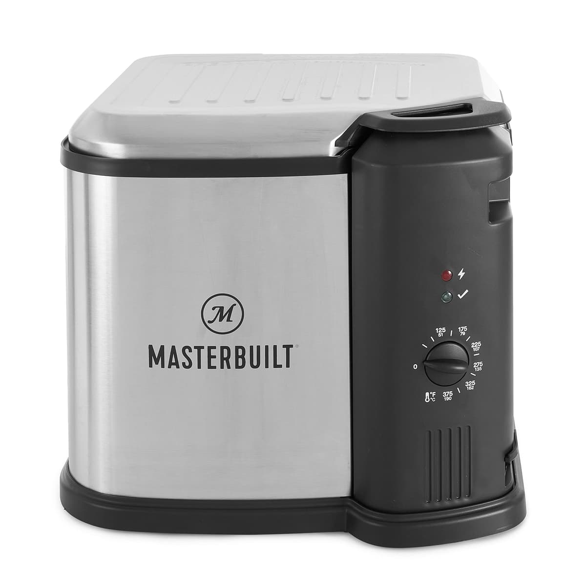 Masterbuilt MB20010118 Freidora Eléctrica 3 en 1 de 8 litros - Hervidor, Vaporera y Cocina con Canasta para Pavo, Mariscos y Más, Plateada