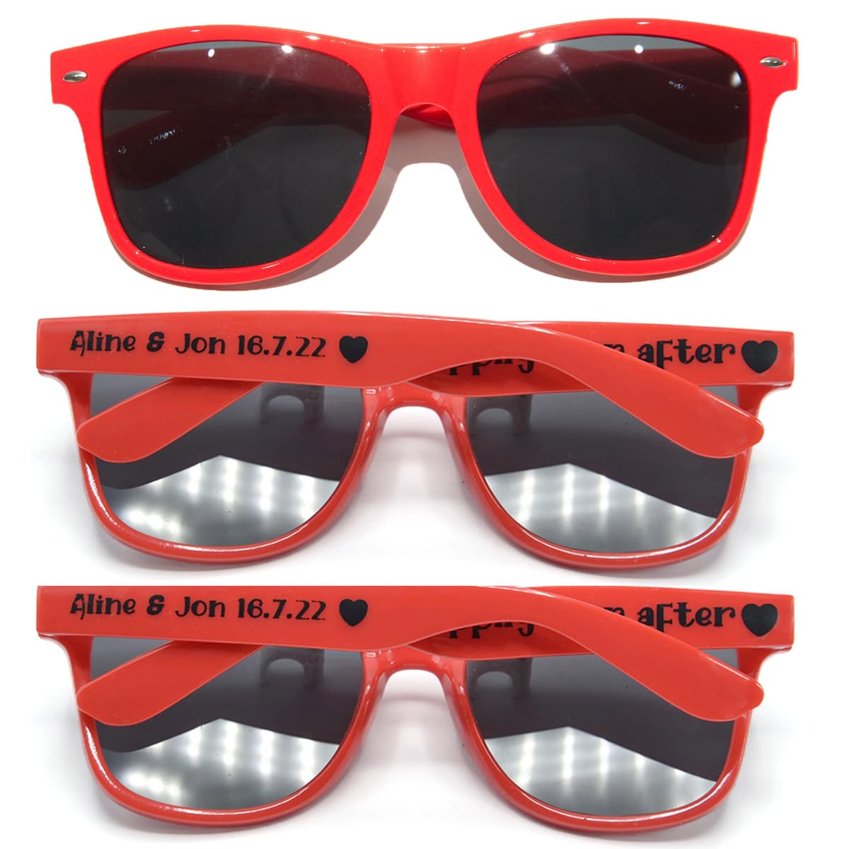 GZLDGIFTS Gafas personalizadas para eventos 350PC, gafas de sol personalizables, rojo