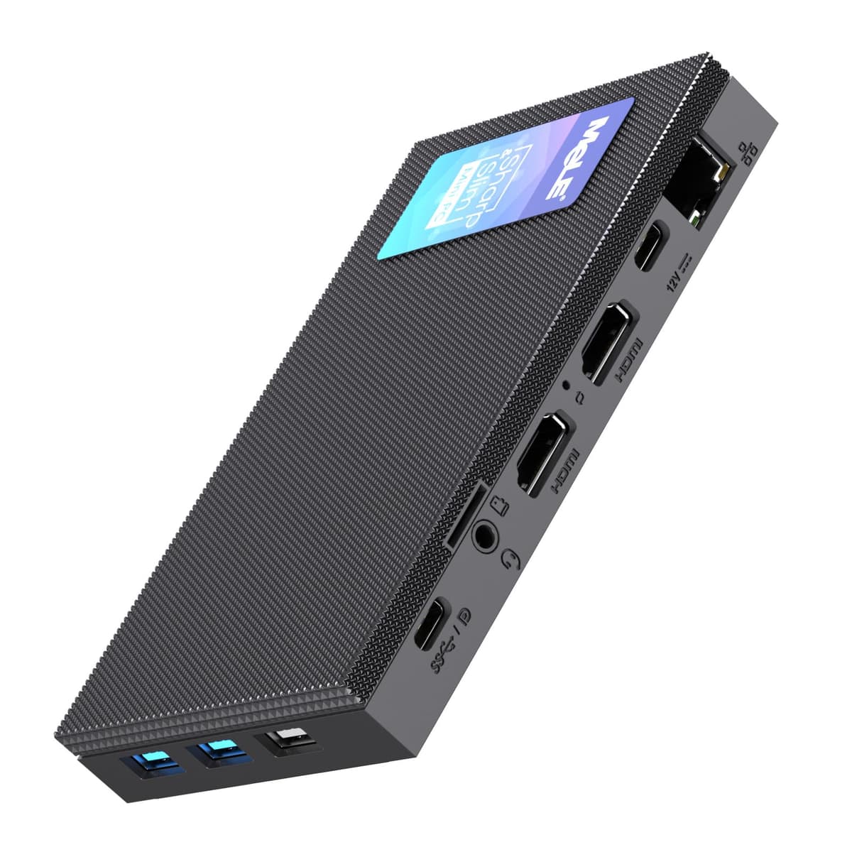 MeLE Quieter4C Fanless Mini PC 32GB RAM 512GB Micro PC Twin Lake N150, USB-C, 2x HDMI 4K@60, VESA Mount