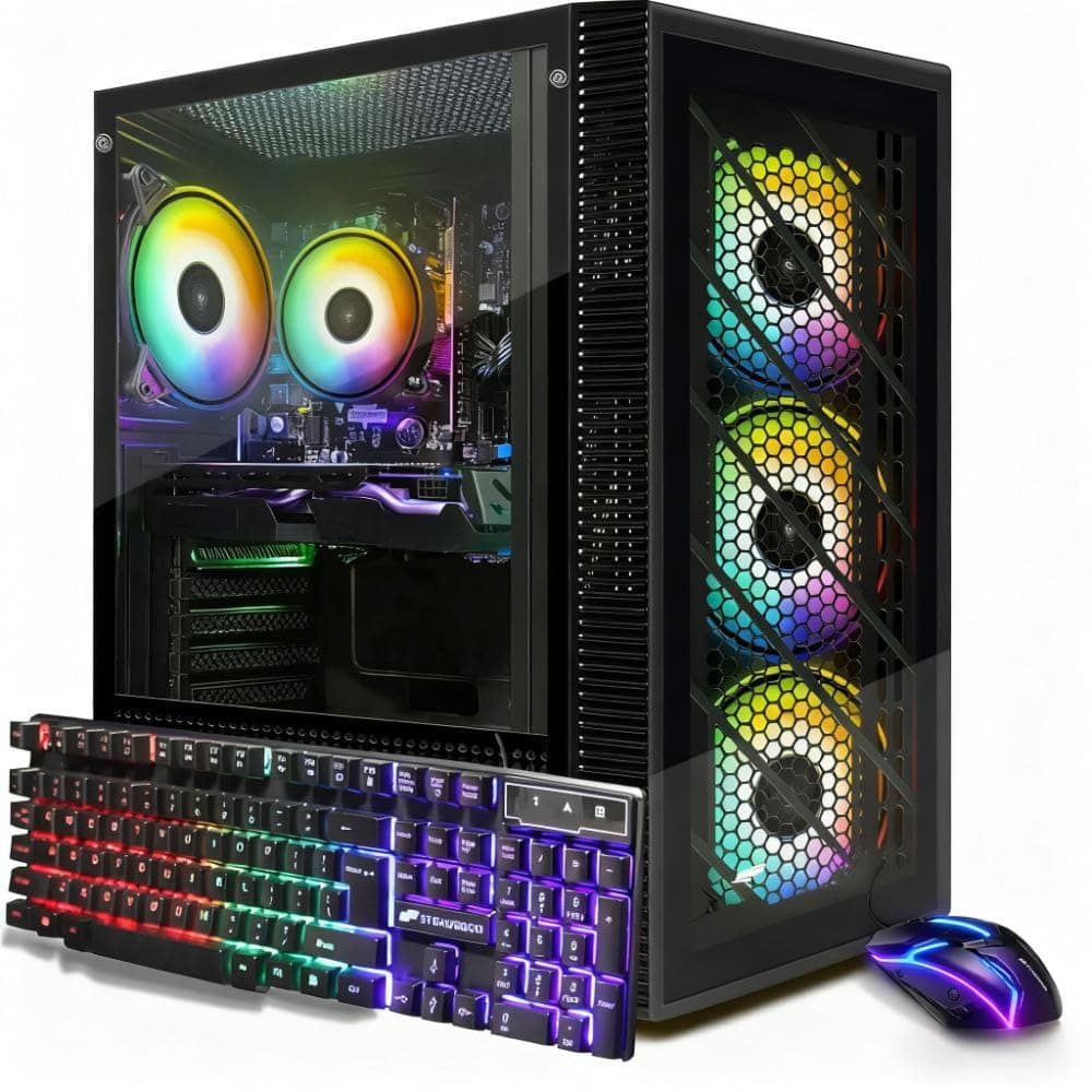 Computadora de Escritorio Gaming STGAubron, Radeon RX 590 8GB, Intel Core i7 hasta 3.9GHz, 32GB RAM, 1TB SSD, WiFi 6, BT 5.0, 4 Ventiladores RGB, Windows 11 Home ABR0122