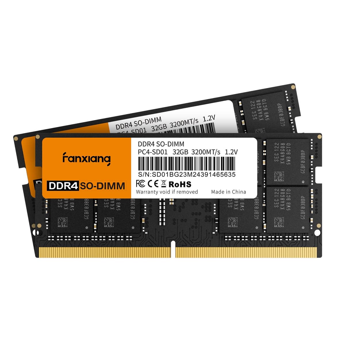 fanxiang SODIMM DDR4 RAM 64GB (2 x 32GB) 3200MHz, Memoria para Laptop Intel/AMD CL22 1.2V Doble Canal, Ideal para Gaming y Productividad SD01