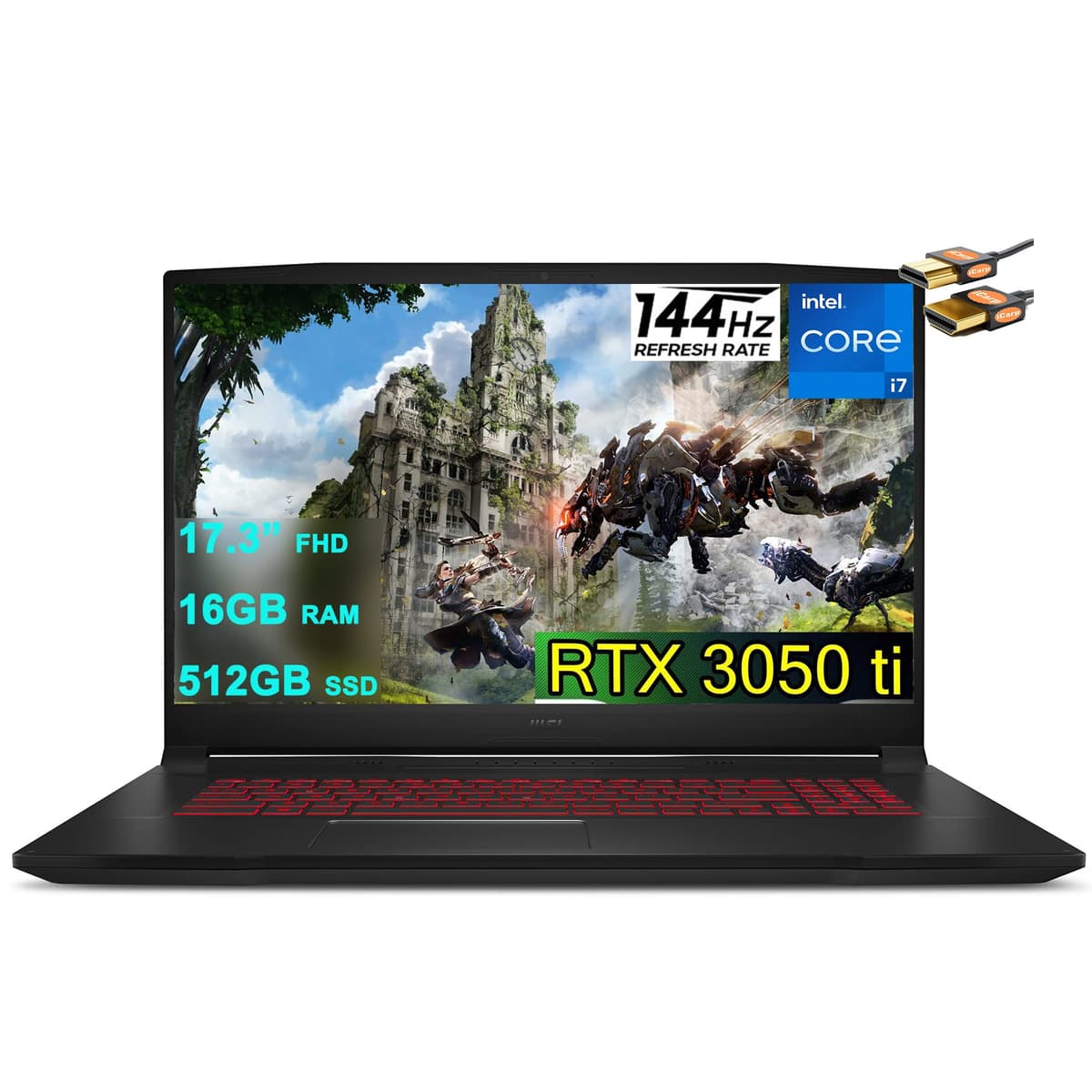 MSI Katana GF76 17, Laptop gamer 17.3" FHD 144Hz, Intel i7-11800H, 16GB, 512GB, RTX 3050 Ti