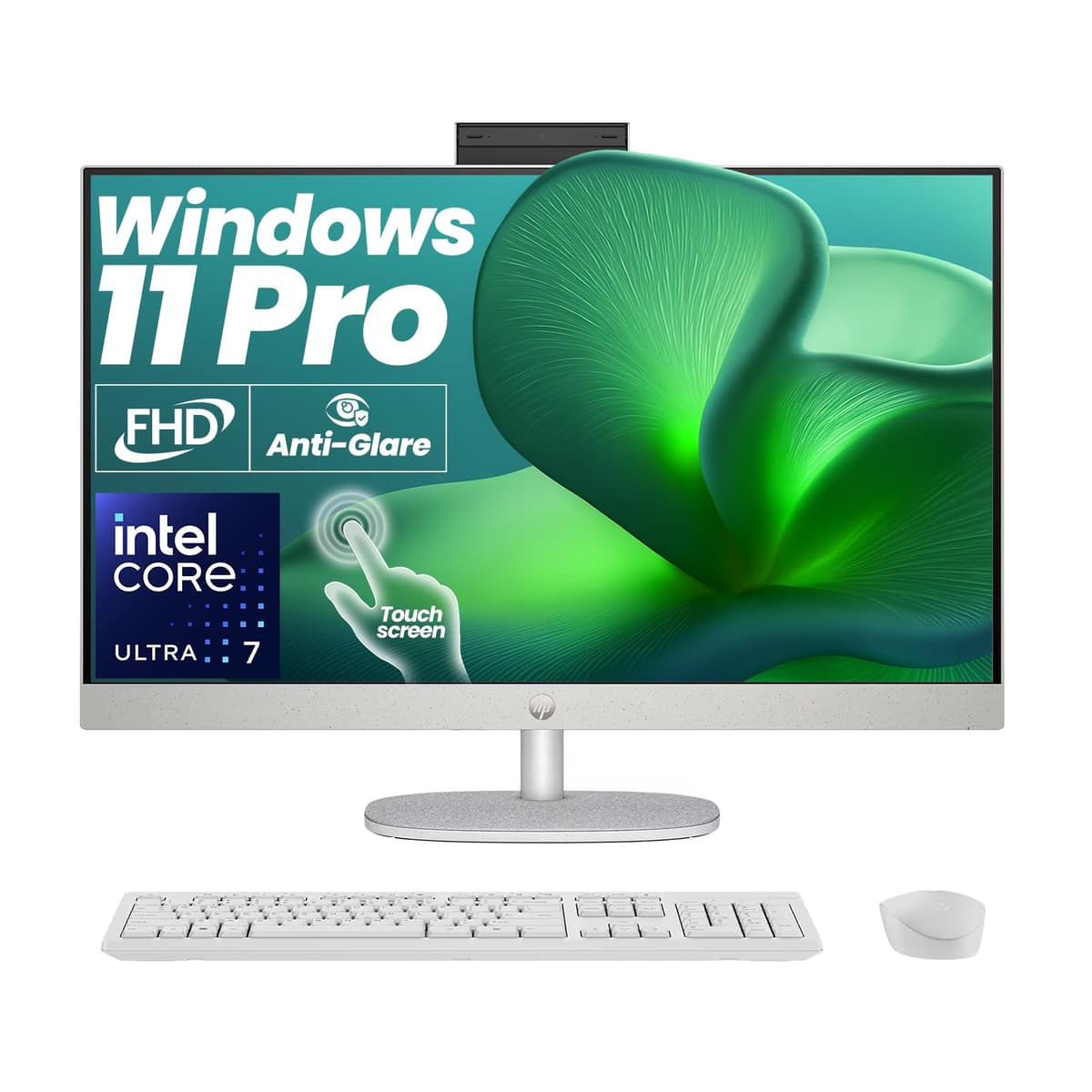 HP All-in-One táctil de 27" - Computadora de escritorio Business con Windows 11 Pro, Intel Core-Ultra 7 155U, pantalla LED FHD antirreflejo de 27", 16GB DDR5, 1TB SSD, cámara IR FHD, con accesorios de hardware generales