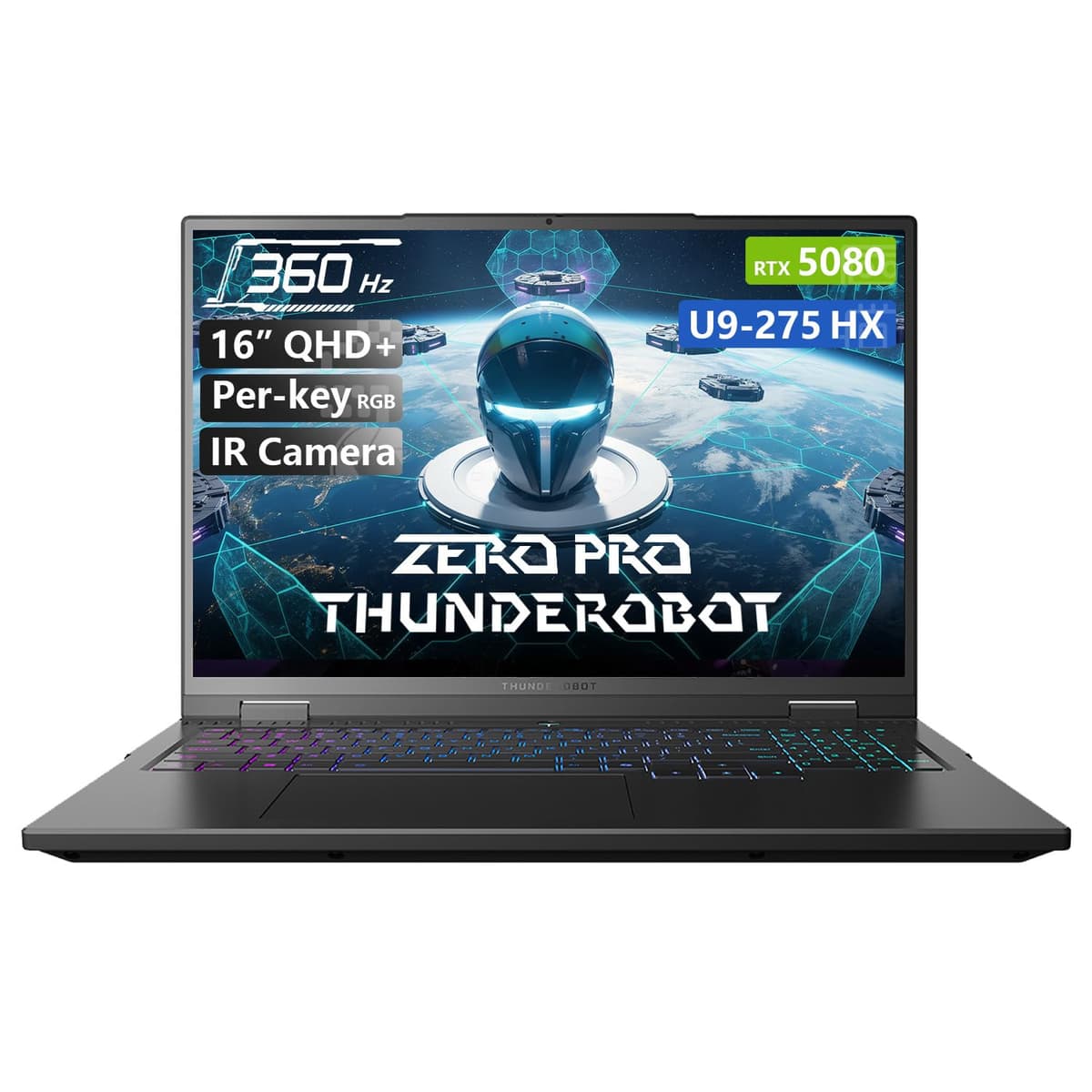 Thunderobot Zero 16 Pro 16" QHD+ 360Hz para juegos - GPU RTX 5080, Core Ultra 9 275HX, 32GB DDR5, 1TB SSD, teclado RGB, Wi-Fi 6E, Windows 11 Home
