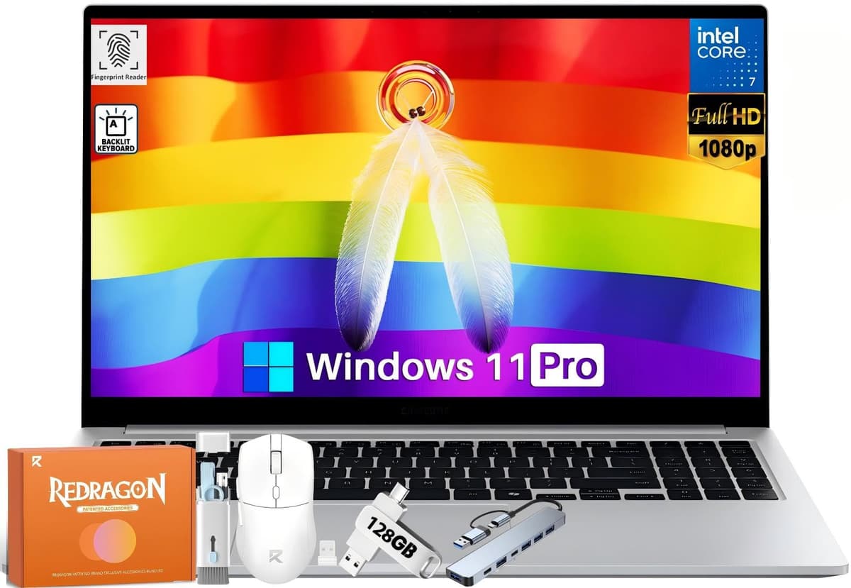 Samsung Galaxy Book4 Business portátil, pantalla FHD de 15.6", Intel 10 núcleos 7-150U (mejor que i7-1335U), 16 GB RAM, 512 GB SSD, Copilot AI, lector de huellas, teclado retroiluminado, hasta 15 h de batería, Windows 11 Pro