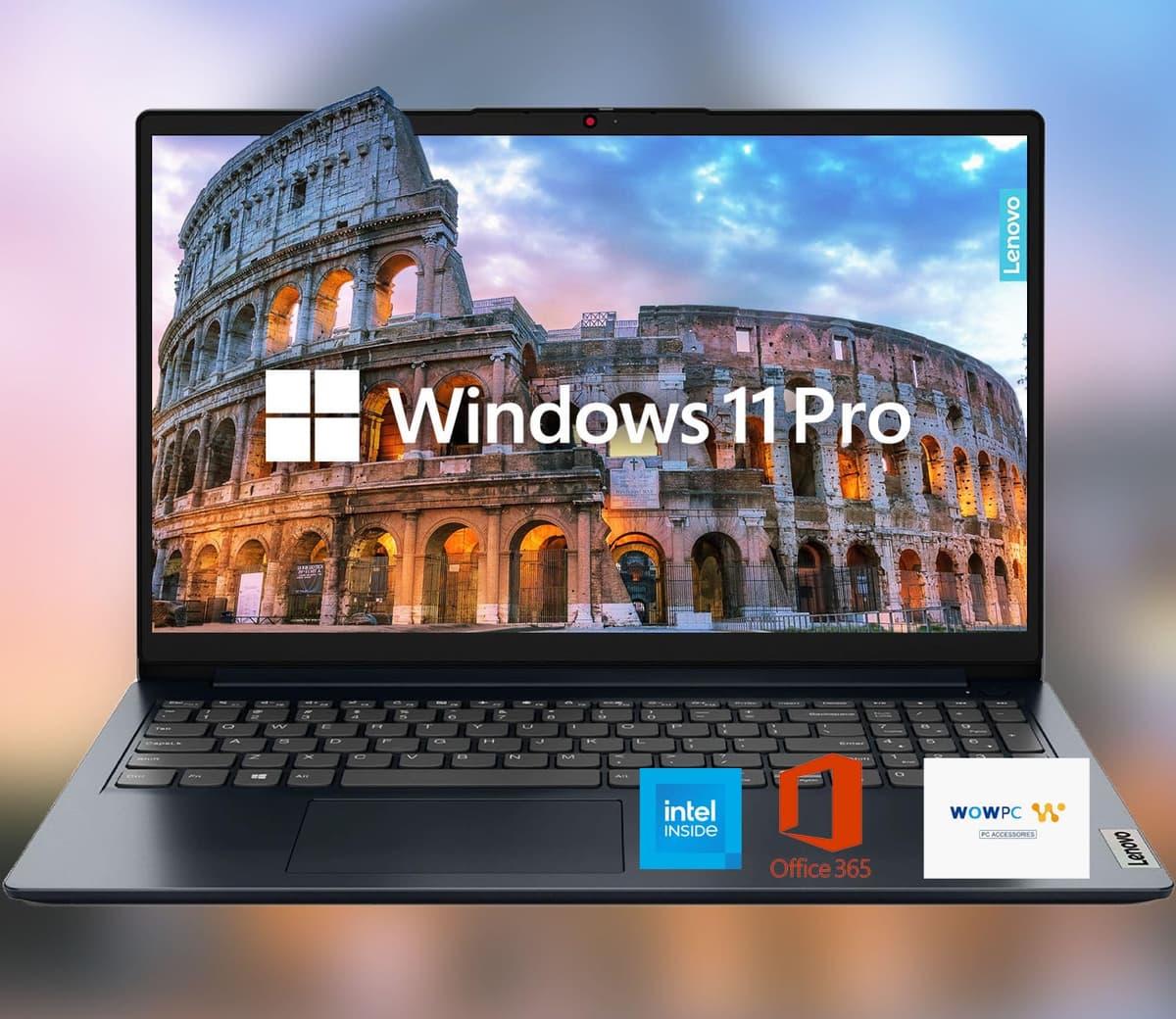 Lenovo IdeaPad 15.6" HD antirreflejo con 1 año de Microsoft 365, 20 GB de RAM, 1.1 TB SSD, Windows 11 Pro, hasta 9.5 horas de batería, procesador Intel, WiFi 6, HDMI, USB-C, lector de tarjetas SD, con USB WOWPC