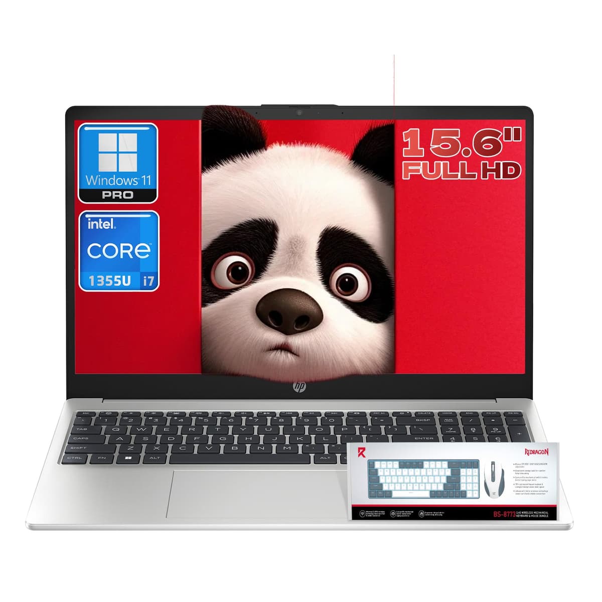 HP 250 G10 Laptop empresarial, Intel Core i7-1355U, pantalla FHD de 15.6", (32GB RAM | 1TB SSD), teclado numérico, cámara web, Windows 11 Pro, WiFi 6 y Bluetooth con kit de accesorios SXK