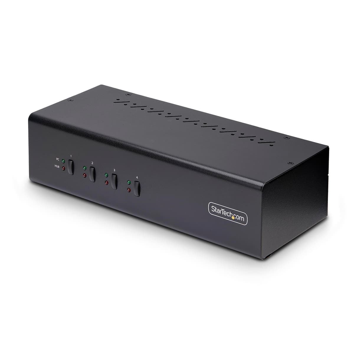StarTech.com Switch KVM DisplayPort dual 4 puertos 4K@60Hz con hub USB 5Gbps y puertos HID (P4DD46A2-KVM-SWITCH)