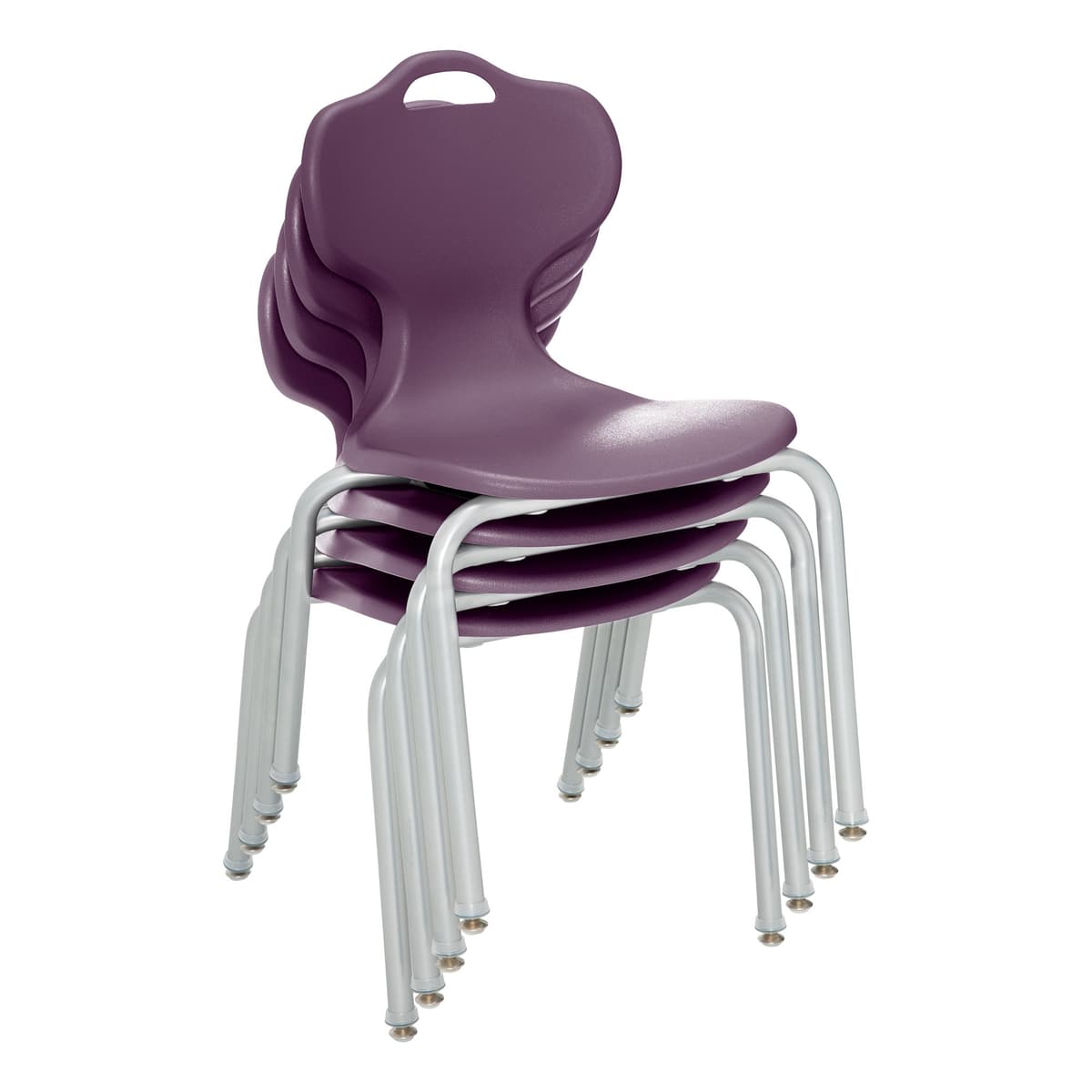 School Outfitters Learniture Structure Series Sillas apilables para escuela, asiento contorneado, 16" H, juego de 4, Eggplant LNT-PRO16EG