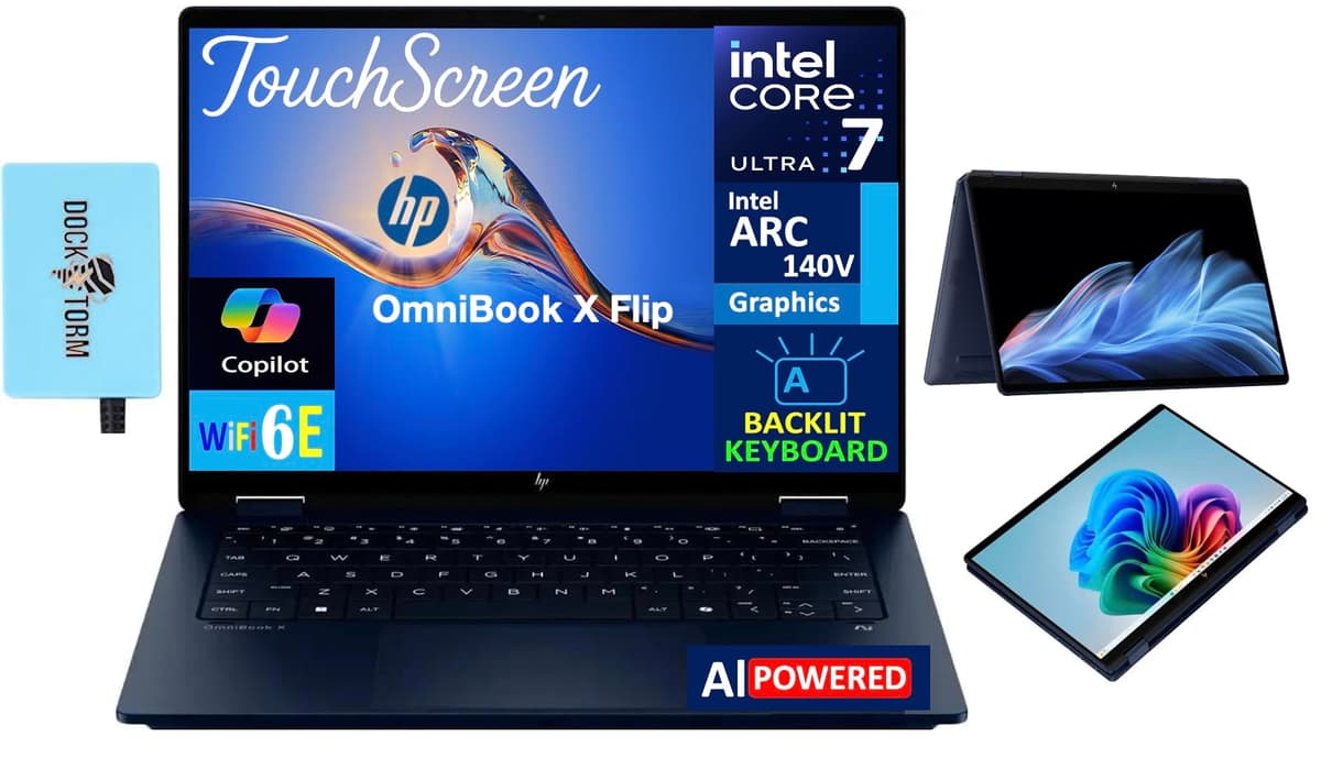 HP OmniBook X Flip 14" 2-en-1 Copilot+ (Ultra 7-256V, 16GB, 1TB, Thunderbolt 4, Win 11 Pro) B5UJ2UA#ABA