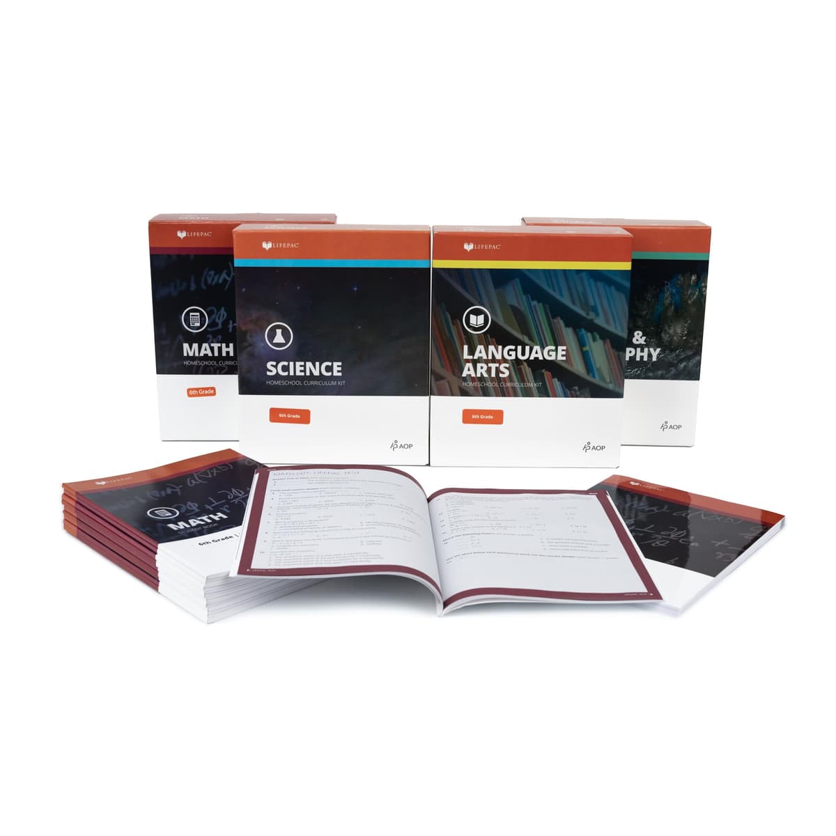 Alpha Omega Publications LIFEPAC Set de 4 asignaturas para 6º grado 080823