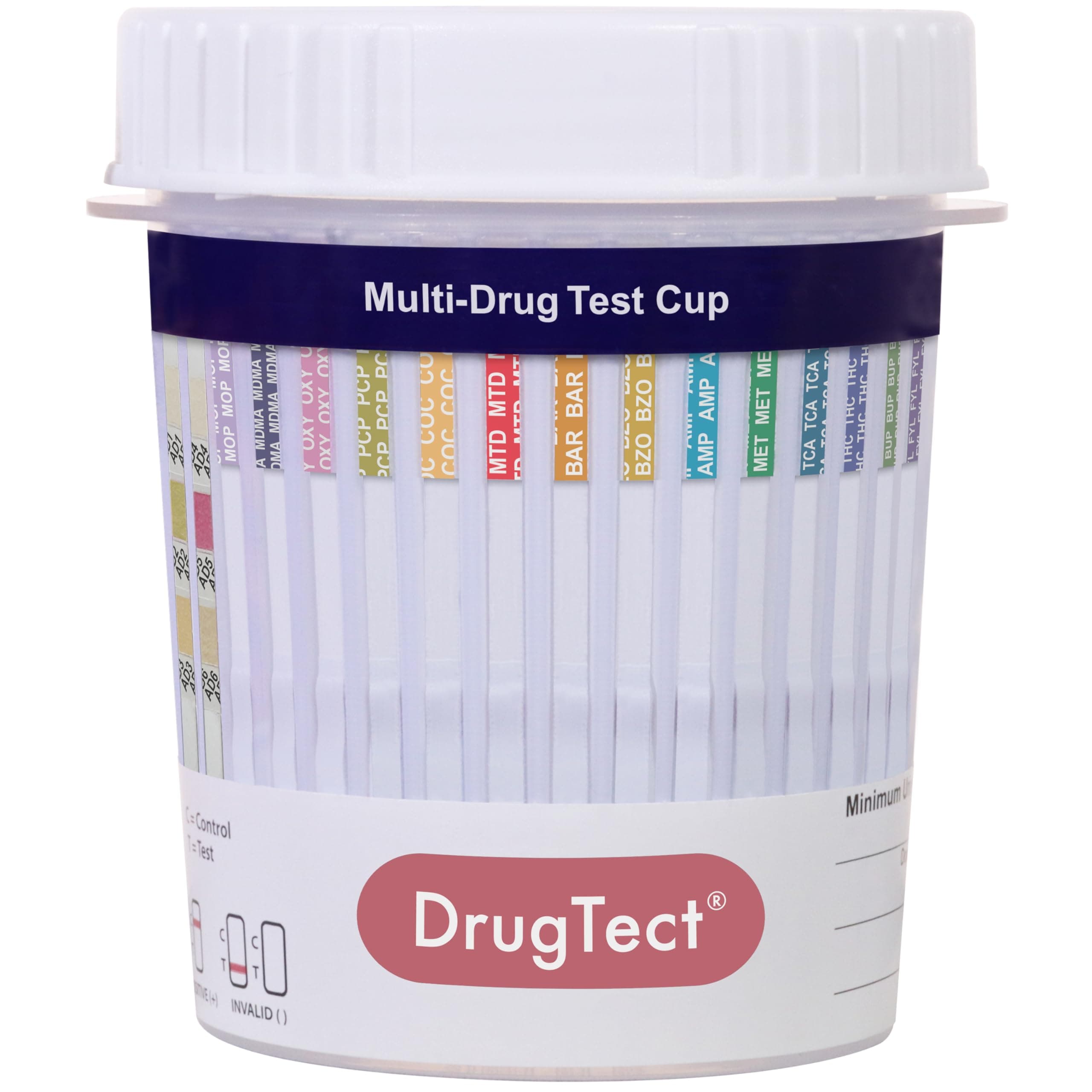 DrugTect Multi-Drug Rapid Urine Test Cup - 14 Panel CLIA Waived (200 Pack) DT-AT14-AD6-1