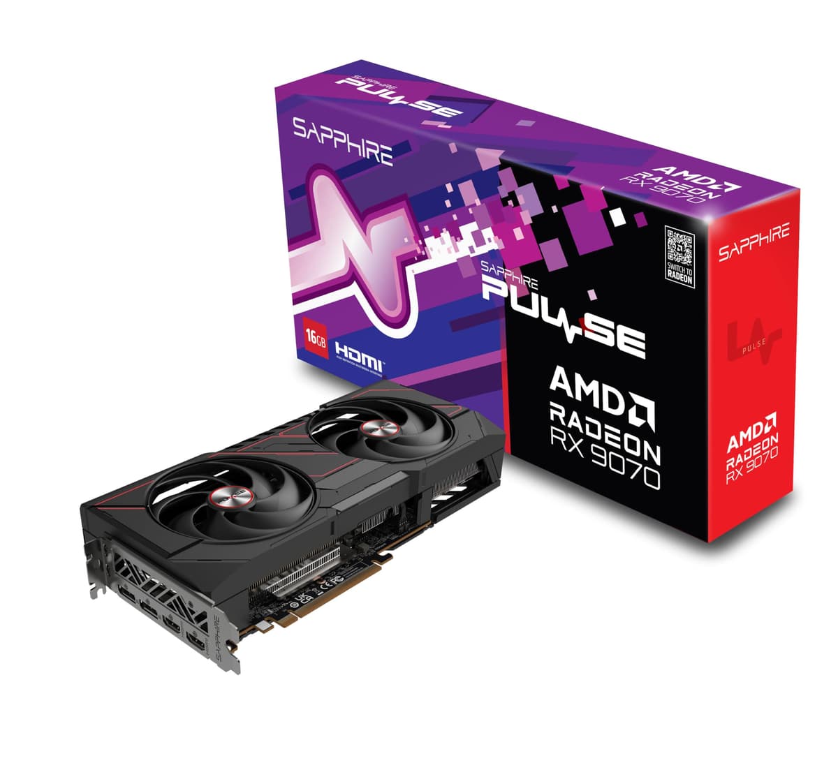Sapphire 11349-03-20G Pulse AMD Radeon RX 9070 Tarjeta de Video Gaming con 16GB GDDR6, AMD RDNA 4