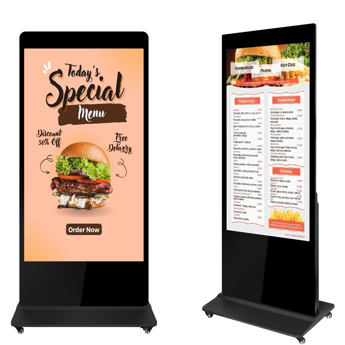 ZLPOWER Kiosco digital piso 65" 4K IPS con Android 11 y reproductor multimedia comercial