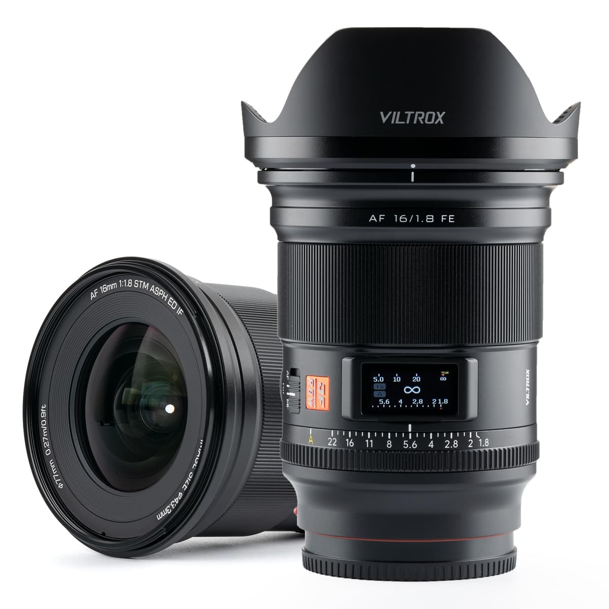 VILTROX 16 mm F1.8 Pro Nivel f/1.8 Gran Angular Full Frame con Enfoque Automático y Pantalla LCD Compatible con Cámaras Mirrorless Sony E-Mount Alpha (a7, a7 II, a7 III, a7R, a7R II, a7R III, a7R IV, a7S, a7S II, a9, a7C) XY-03358