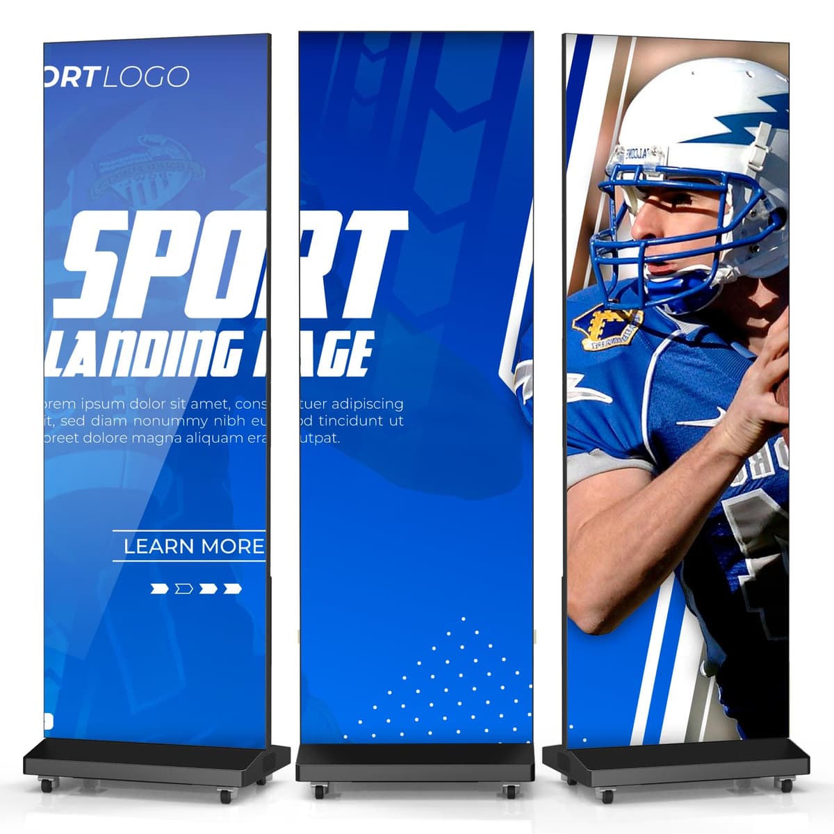 HomeTreeX 80'' LED Digital Signage Foldable GOB Poster Screen con WiFi y Control Remoto USB para Eventos Comerciales y Renta (Negro, 1 pantalla) LED-BS01
