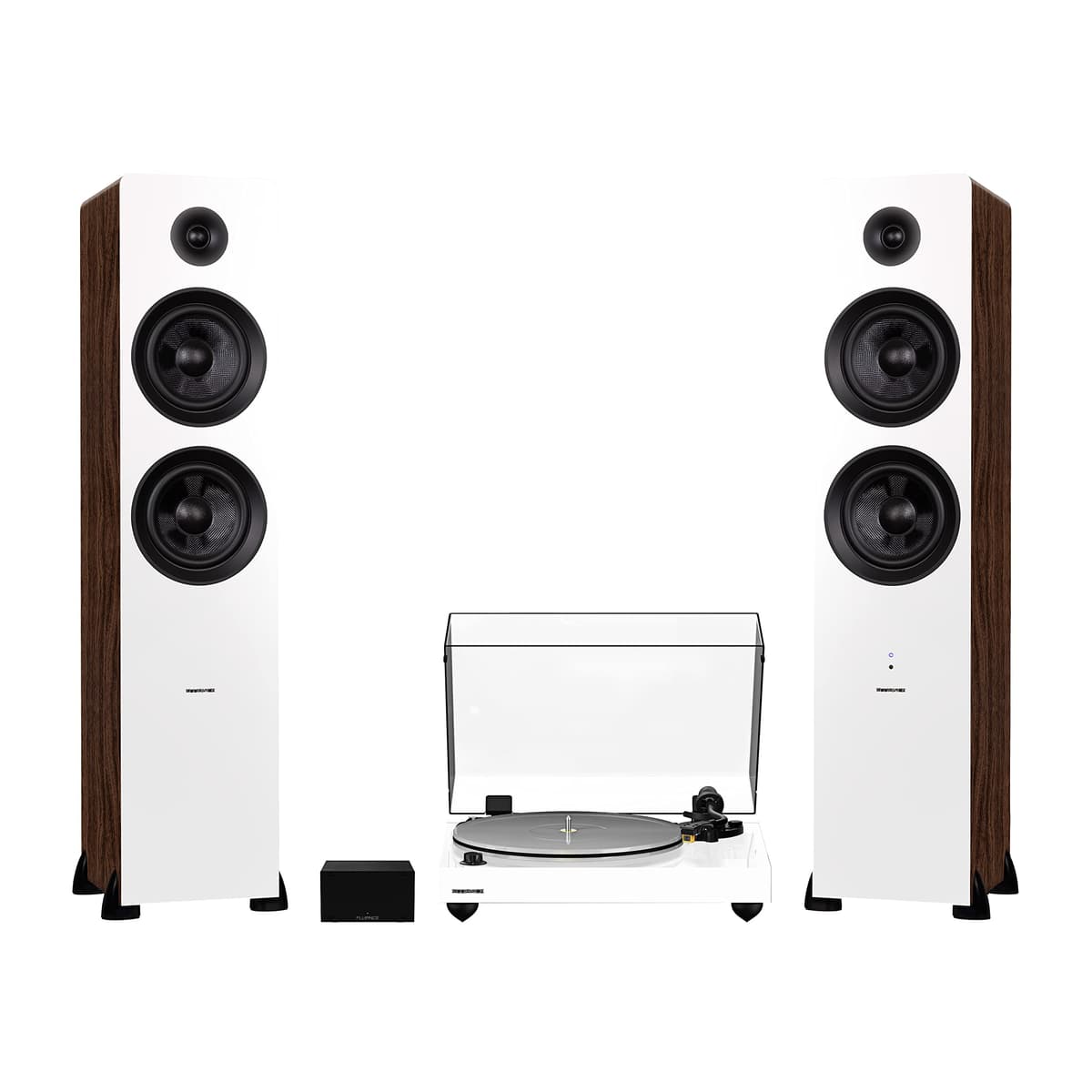 Fluance RT85N Blanca con PA10 y Ai81 White Walnut - Sistema Hi-Fi con Nagaoka MP-110 y 150W Bluetooth RT85NWHPAI81WW
