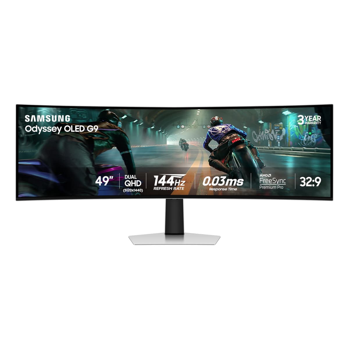 Samsung 49" Odyssey OLED G9 (G91SD) - QD-OLED Dual QHD Curvo 144Hz, 0.03ms, G-Sync Compatible LS49CG932SNXZA