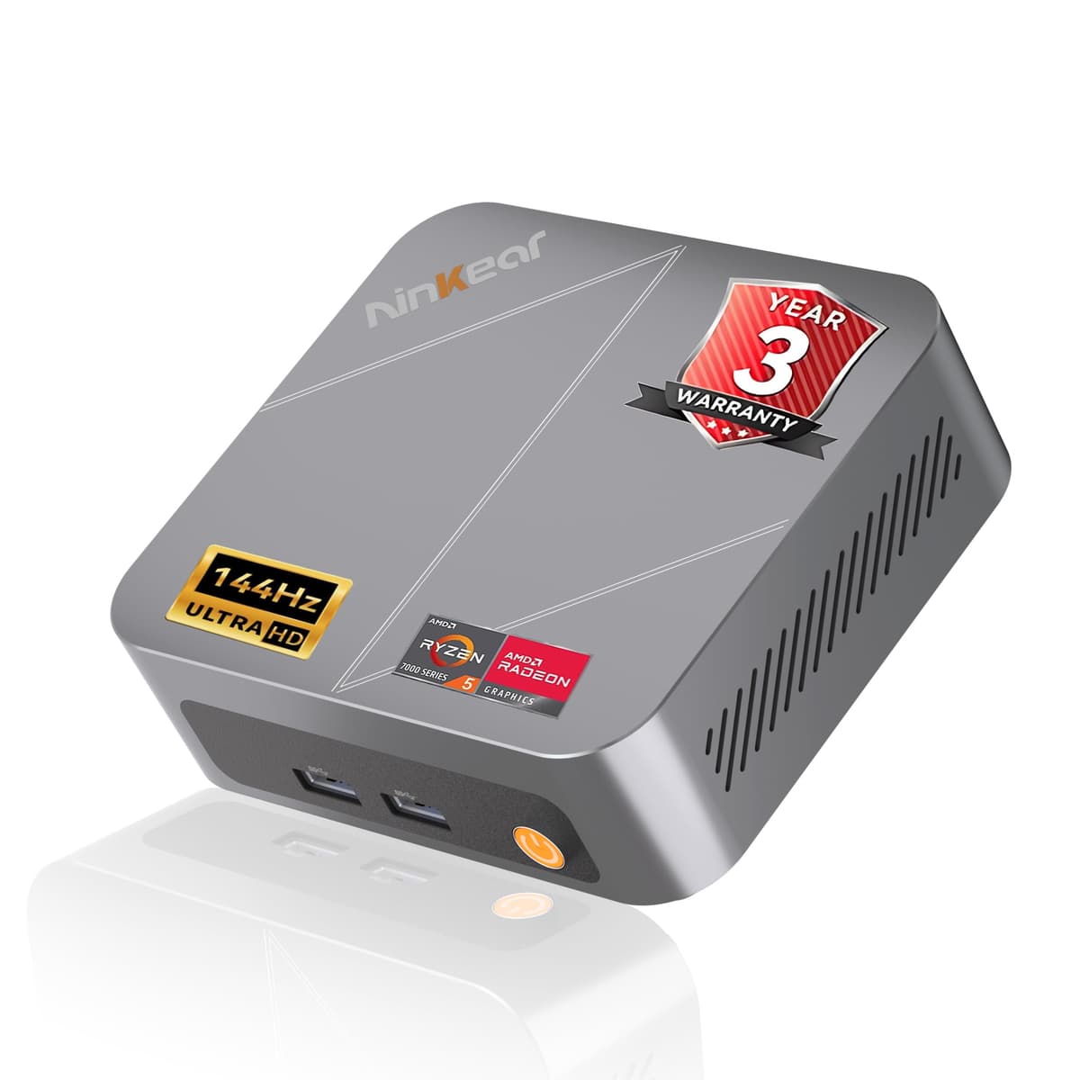 Ninkear M7 Mini PC Ryzen 5 7430U, 16 GB DDR4 + 512 GB NVMe SSD, Radeon Vega 7 (7 núcleos 2000 MHz), Pantalla múltiple 4K/8K, Wi-Fi 6/BT5.2, Computadora compacta y silenciosa para oficina, hogar y juegos ligeros