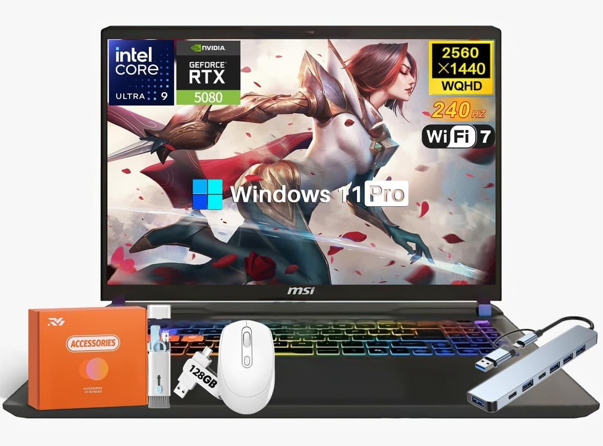 MSI Vector 16 HX AI 400 (VECTOR16HXA2400) - Intel Ultra 9 275HX, NVIDIA RTX 5080 16GB, 16" QHD+ 240Hz, 64GB DDR5, 2TB SSD