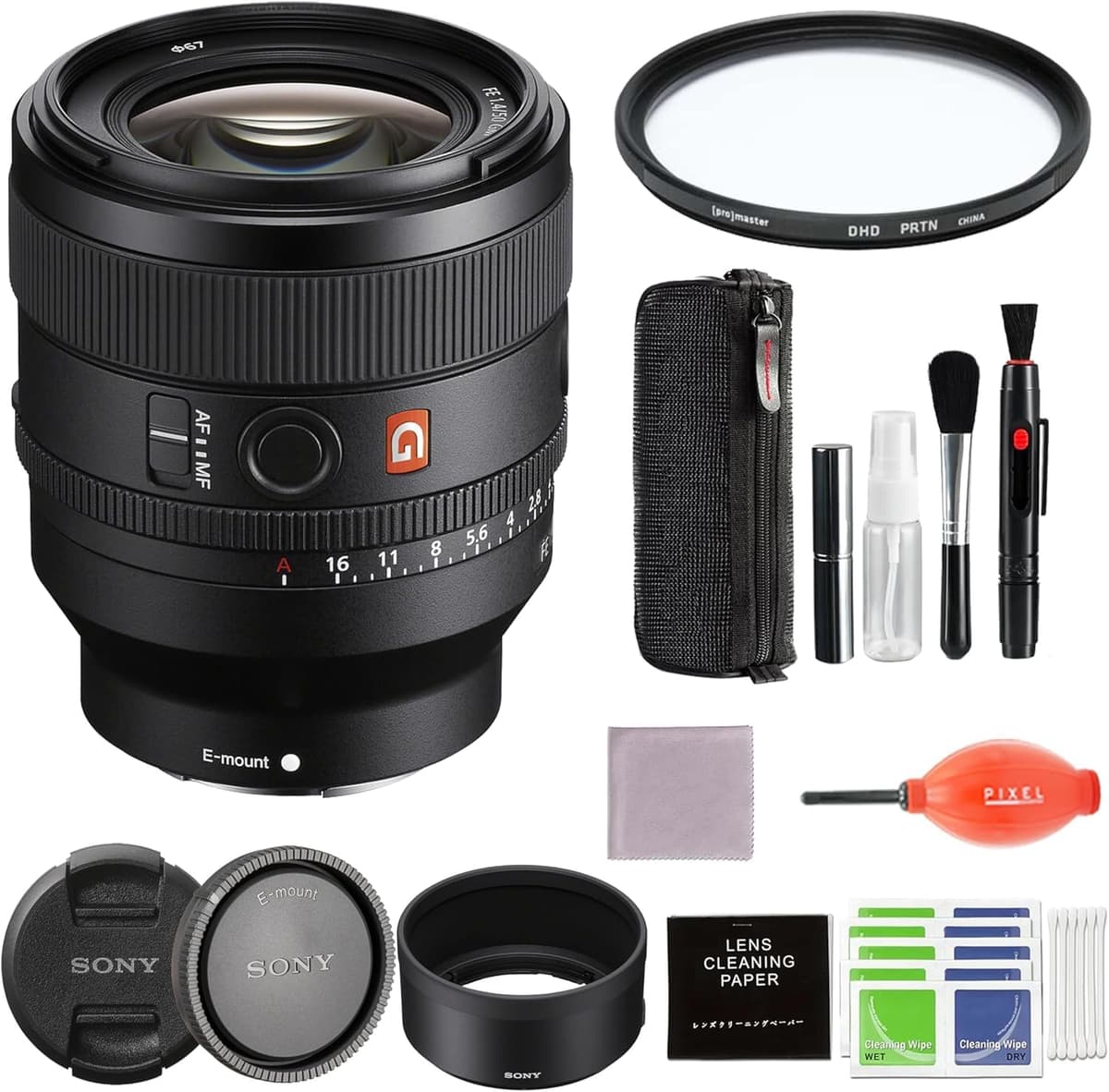Sony FE 50mm f/1.4 GM - Lente prime G Master (Bundle con filtro 67mm y kit de limpieza) SEL50F14GM
