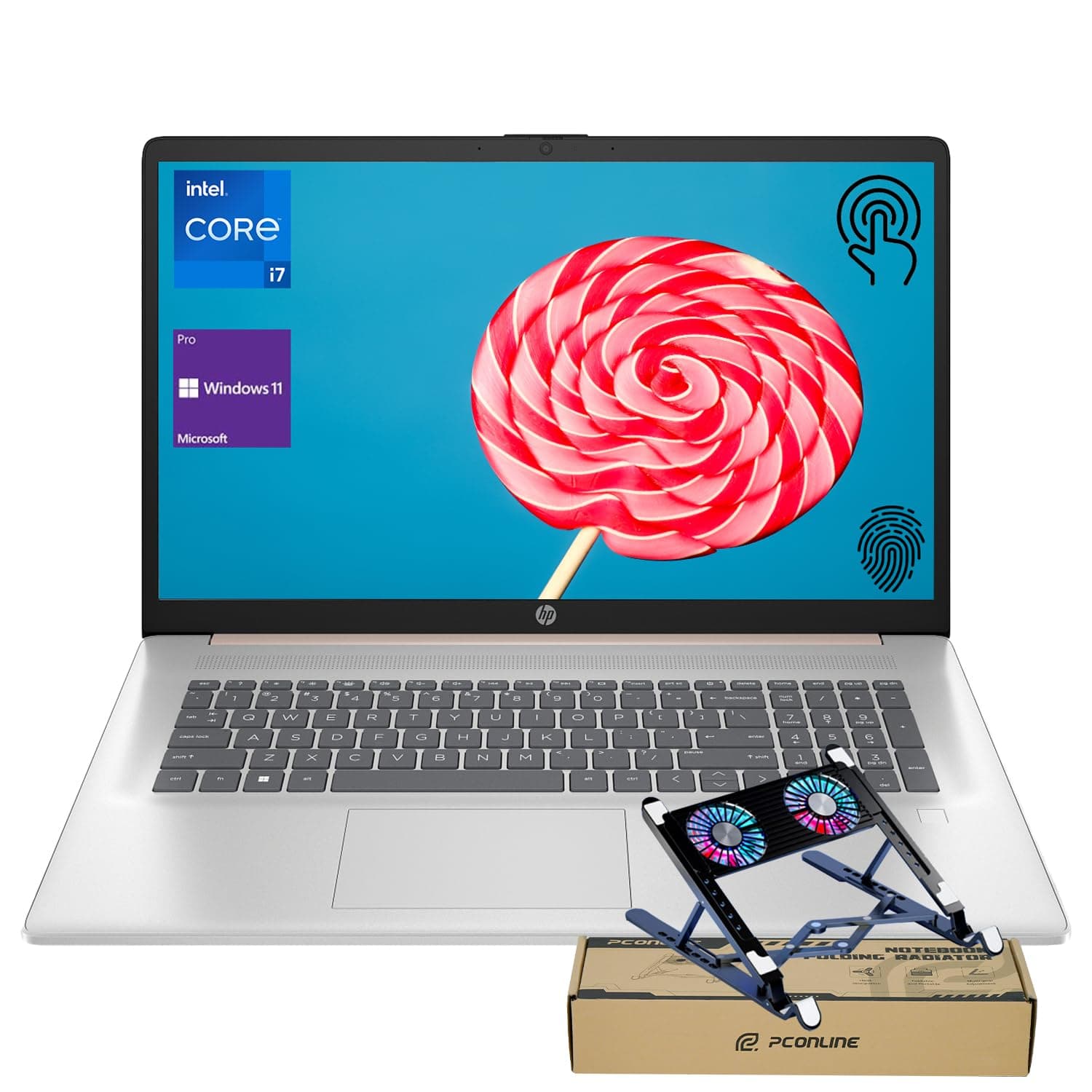 HP Business 17.3" Touchscreen i7-1355U, 32GB RAM, 2TB SSD, Pale Rose Gold - Bundle TPN-I139