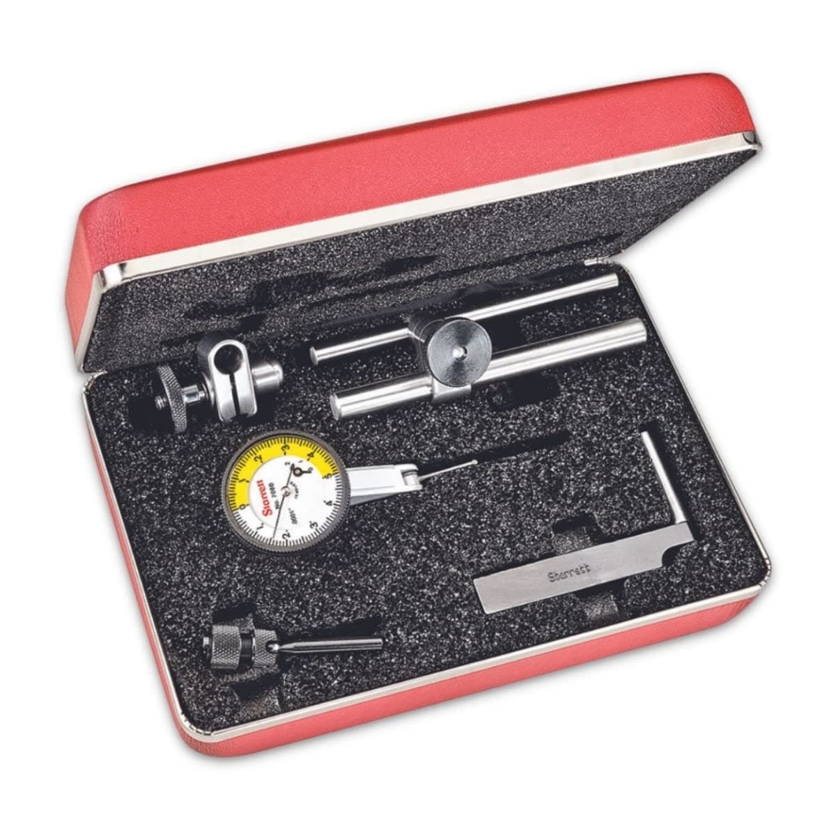 Starrett 708BCZ Indicador de Prueba Dial con Montaje en Cola de Milano, Accesorios y Estuche