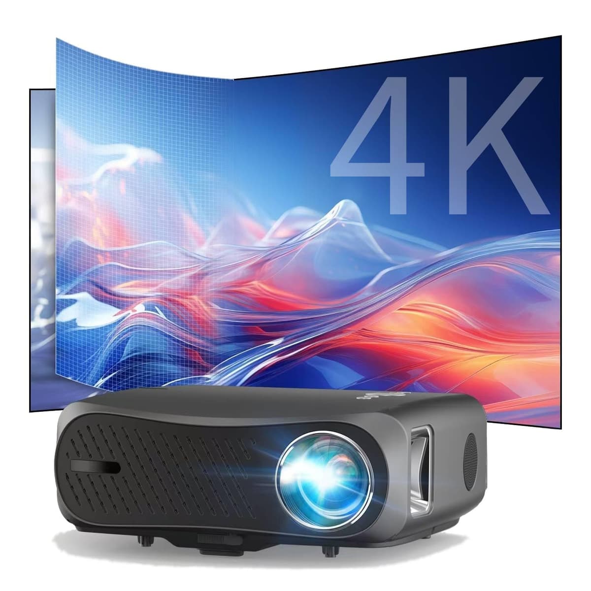 LUFVEBUT Proyector 4K Smart 1600 ANSI, Android TV, Native 1080P, Wi-Fi 5G, Bluetooth, 200" A12