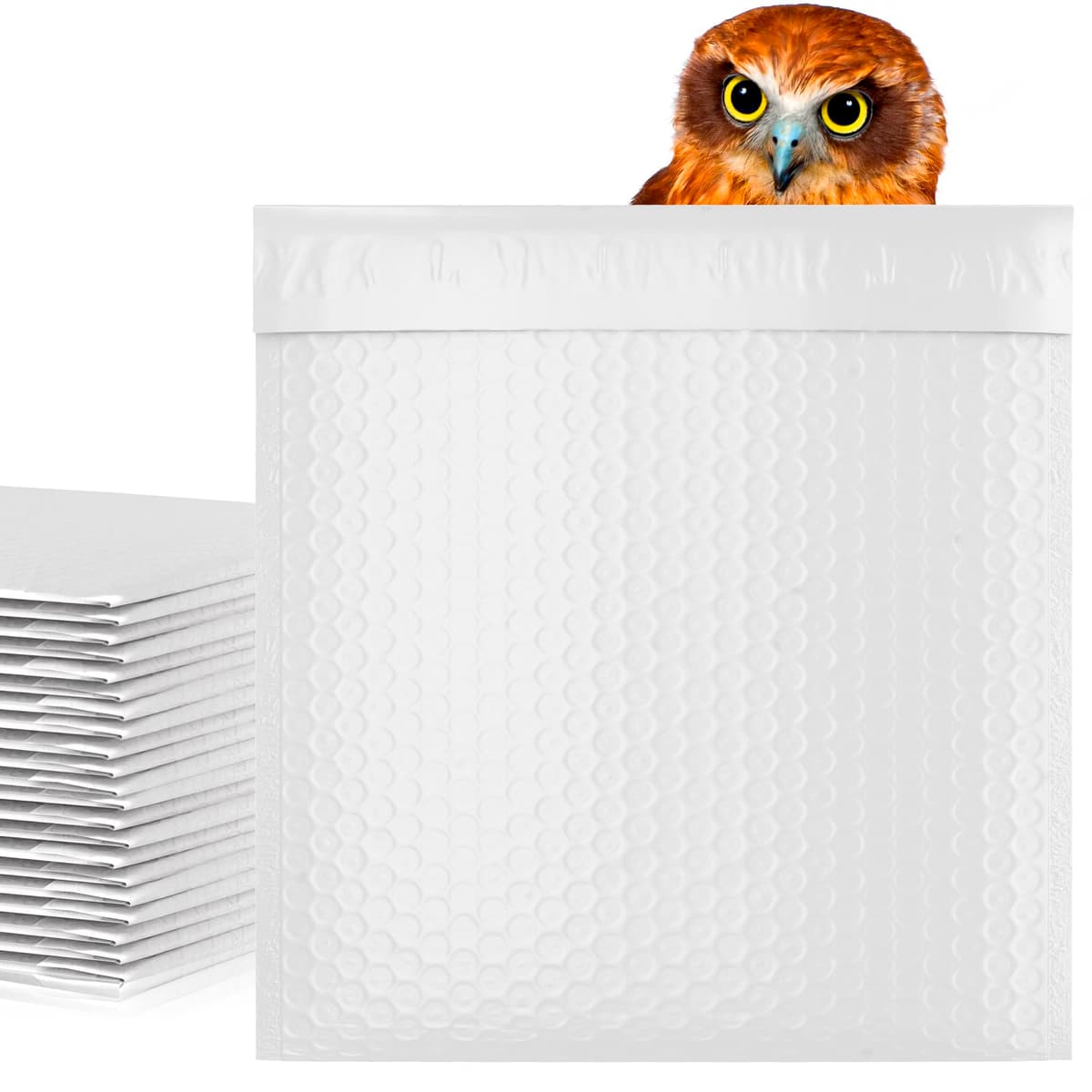 Amiff Sobres acolchados blancos 7.25 x 7.5 pulg. Pack de 1500 BR-PBM-7.25x7.5/1500