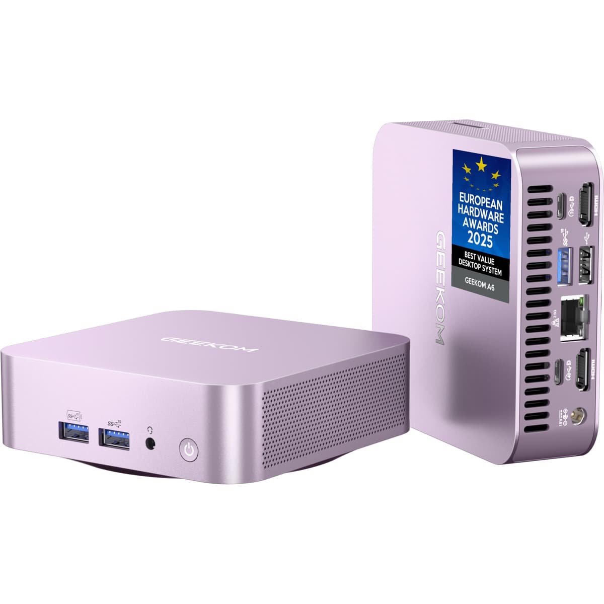 GEEKOM A6 Aurora Edition Mini PC con AMD Ryzen 7 6800, 32GB DDR5 RAM (actualizable, no LPDDR) 1TB PCIe 4.0 NVMe SSD, diseño compacto de aluminio Windows 11 Pro computadora de escritorio, USB4/8K/Wi-Fi 6E/ranura SD