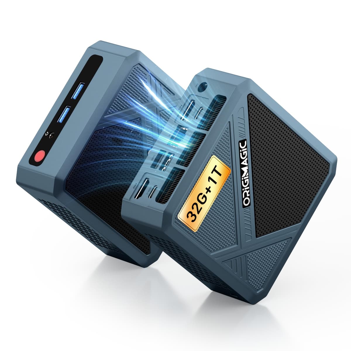 origimagic N1 Light Mini PC para juegos, Ryzen 7 5825U (mejor que 5700U) | 32GB DDR4 (hasta 64GB) | 1TB SSD, pantalla cuádruple 4K, 2.5GbE/Windows 11 Pro/WiFi 6E/BT 5.2/USB-C, computadoras de escritorio para oficina y hogar N1-5825U-32G+1T