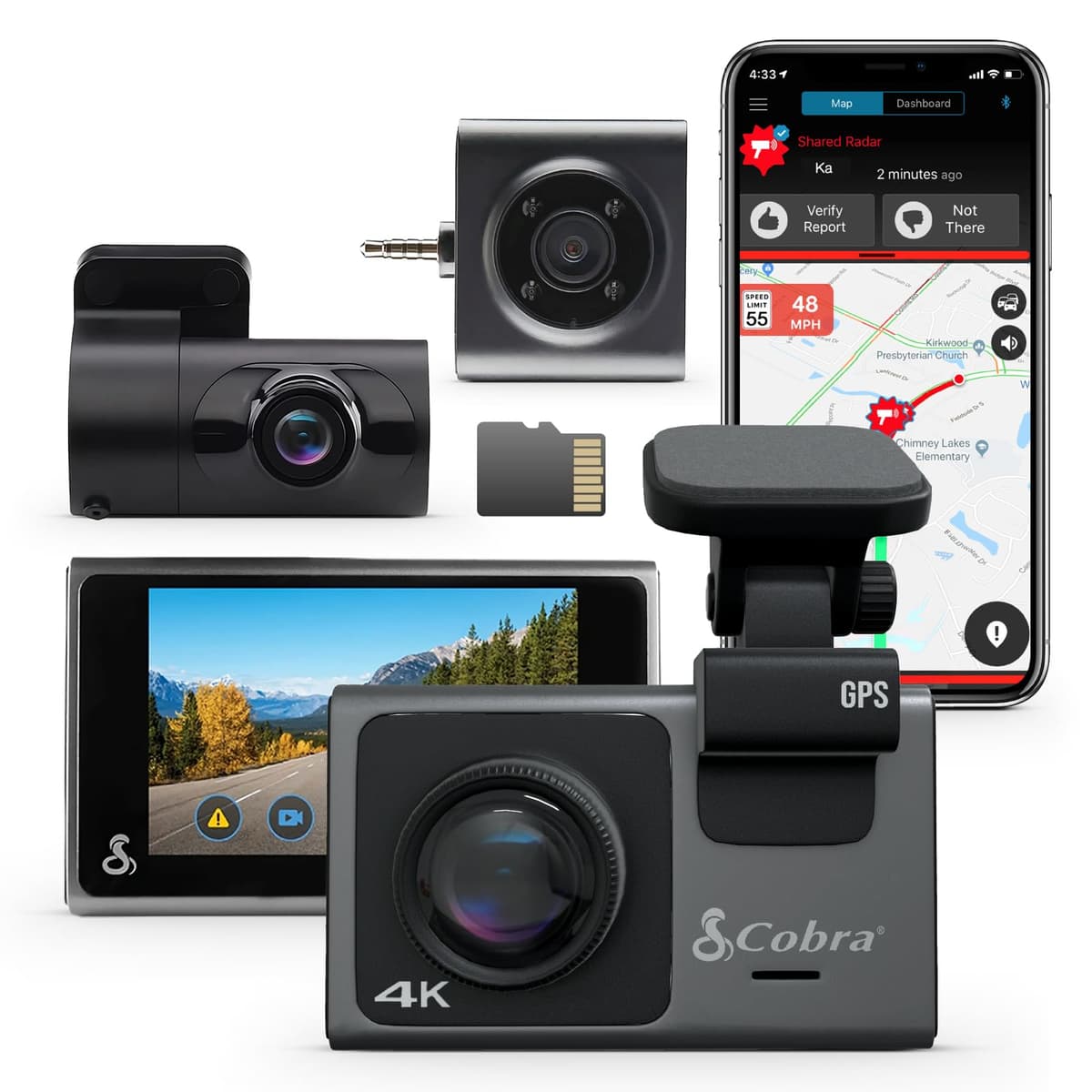 Bundle Cobra SC 400D Smart Dash Cam + Cámara Cabin-View Full HD 1080P