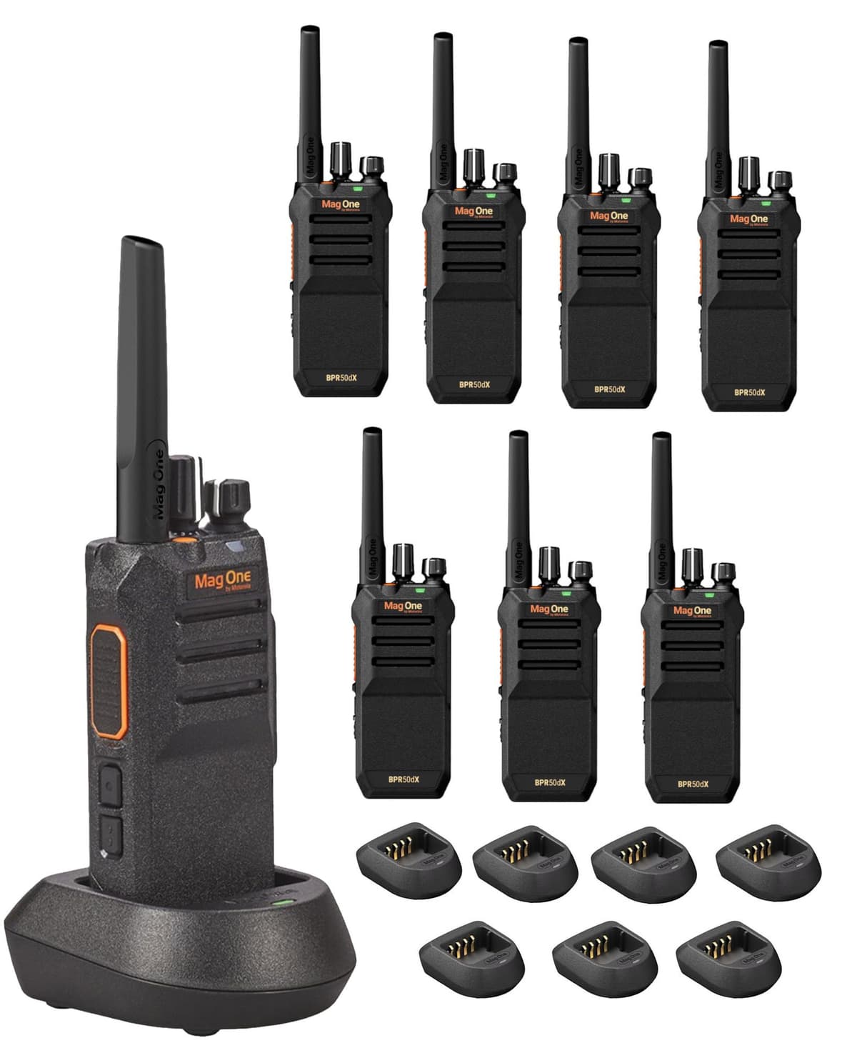 Motorola Mag One BPR50dX Radio Portátil UHF 4W Digital/Analógico 64 Canales (Paquete de 8) BPR50DX_EDI_5