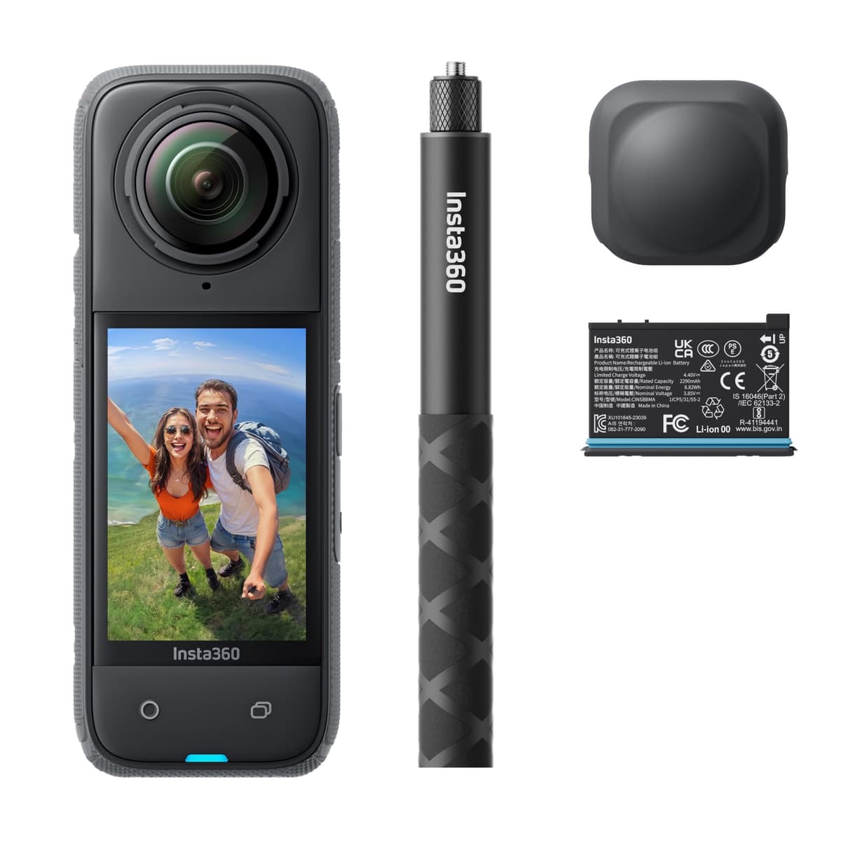 Insta360 X4 Starter Bundle - Cámara 360 8K resistente al agua con estabilización y selfie stick invisible CINSABMA-L