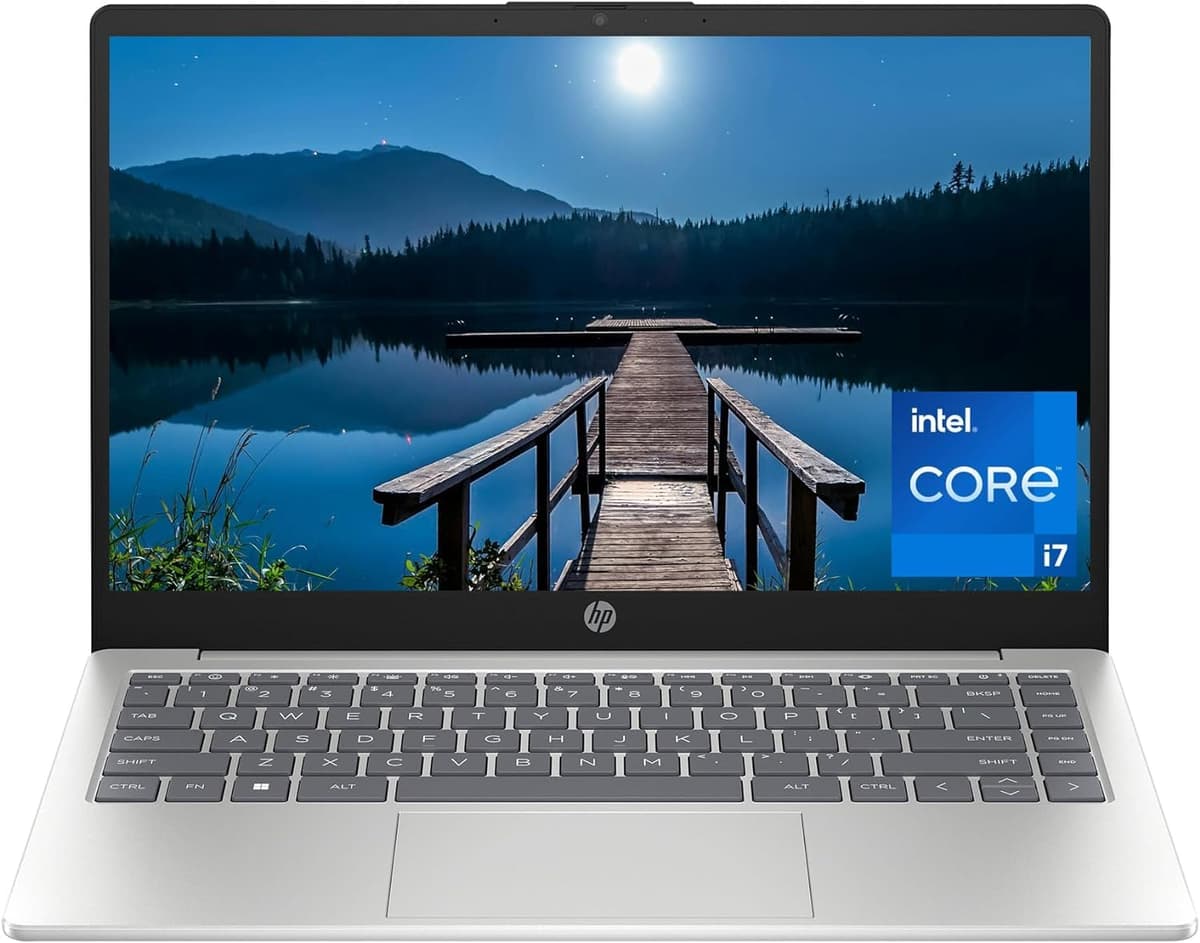 HP Laptop de 14 pulgadas, pantalla FHD, Intel Core i7-1355U de 13.ª generación, 16 GB RAM, 512 GB SSD, Intel Iris Xe Graphics, Windows 11 Home, 14-ep0199nr (2024) 9Z0K9UA#ABA