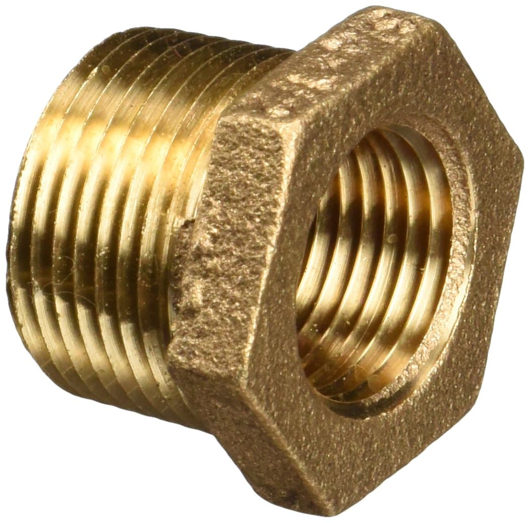 Merit Brass XNL114-1208 Reducción hexagonal latón sin plomo Clase 125 3/4" NPT macho x 1/2" NPT hembra (Paquete de 25)