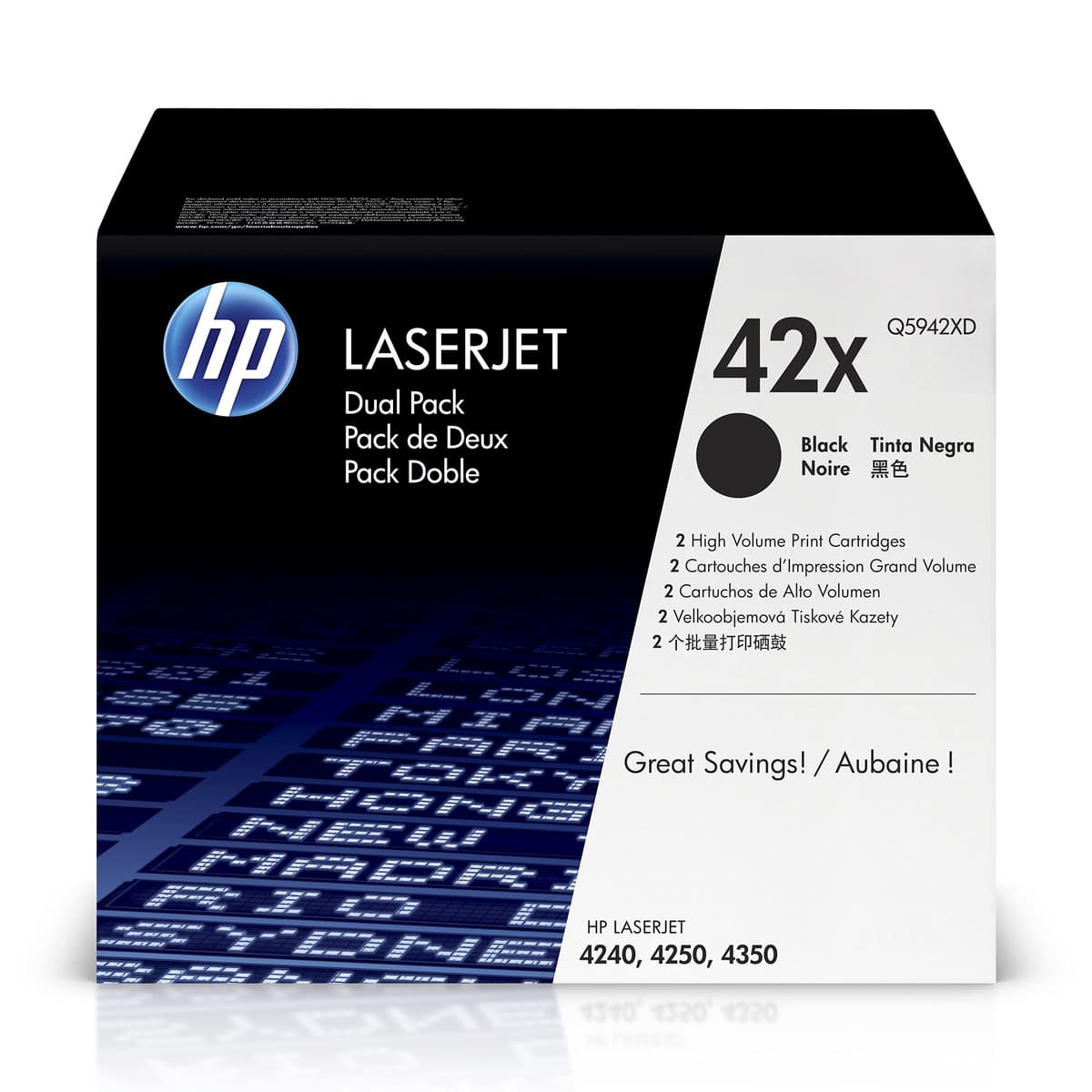 HP Q5942XD Toner Original 42X Negro, Alto Rendimiento (Paquete x2)