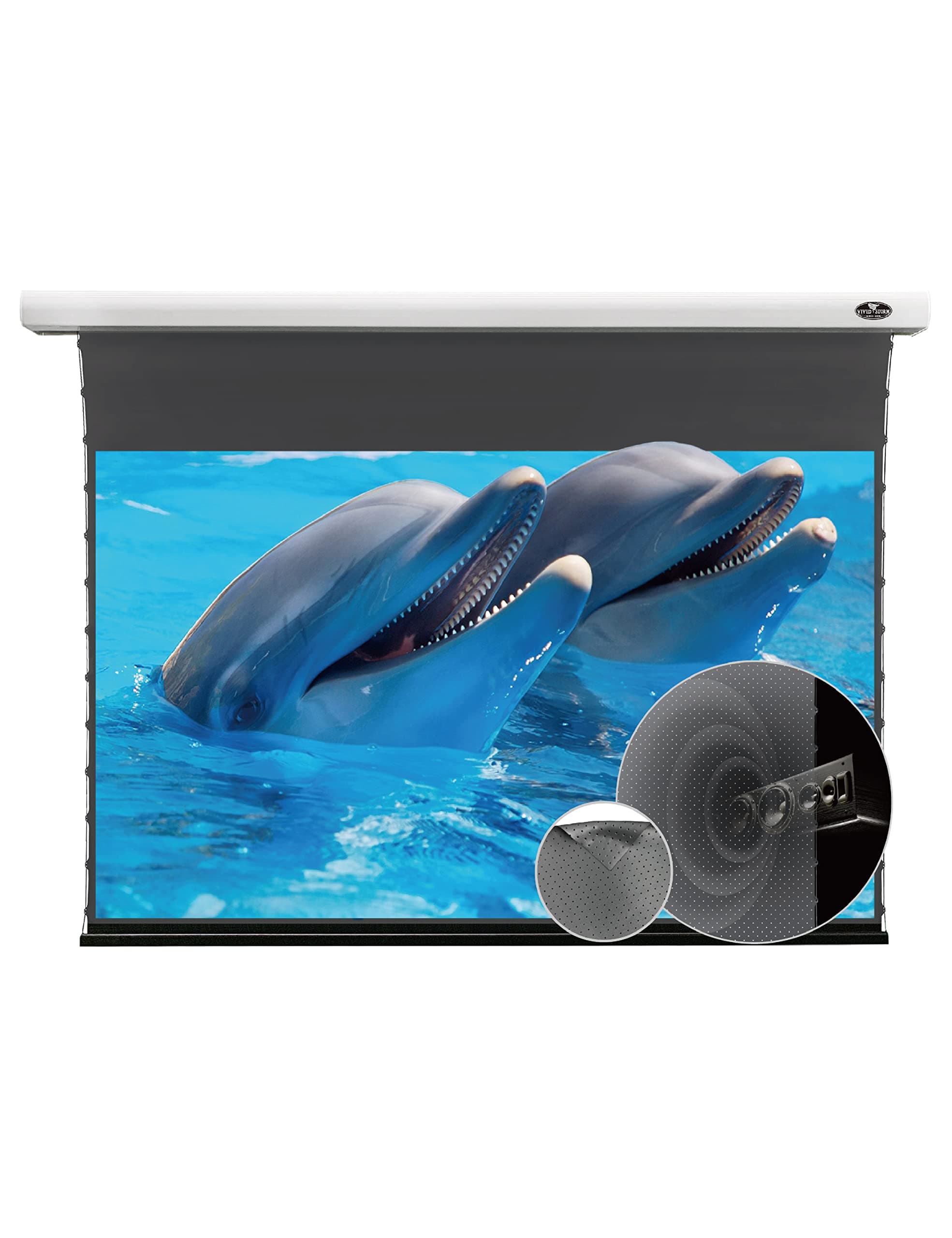 VIVID STORM SINCE 2004 VIVIDSTORM Pantalla acústicamente transparente ALR 110" 16:9 para proyectores estándar VMSLPALR110H