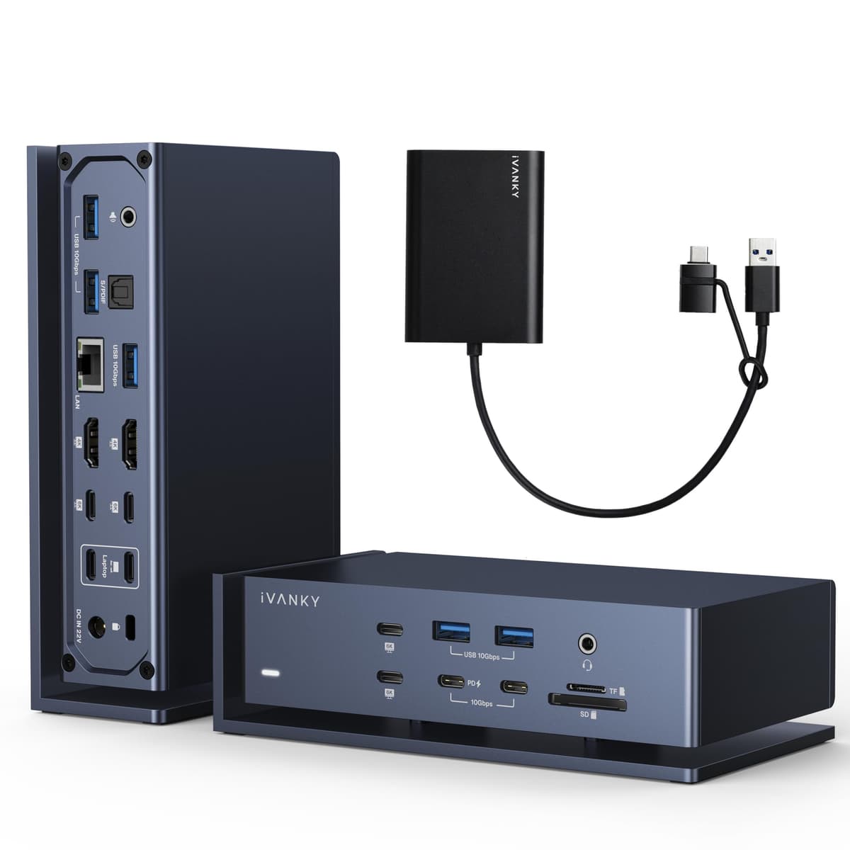 iVANKY FusionDock Max 1 con adaptador DisplayLink, Dual Thunderbolt 4 para seis pantallas extendidas