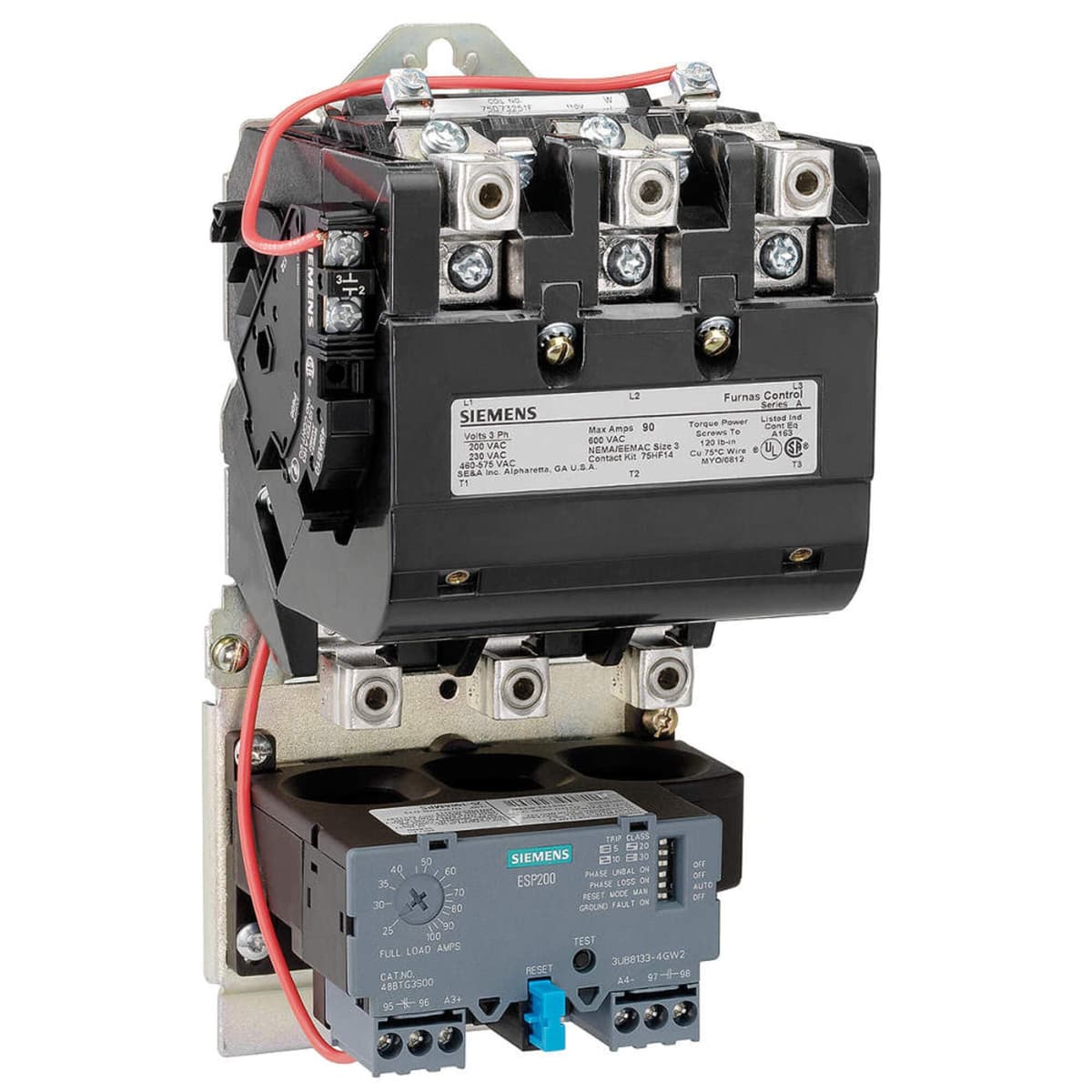 Siemens Arrancador magnético NEMA con relé térmico ajustable 25-100A 14HUG32AF