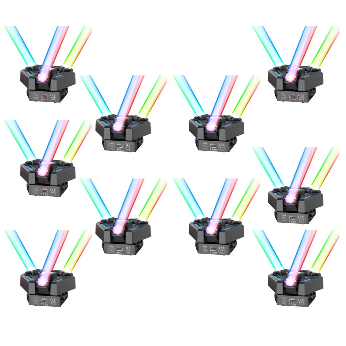 GdjRttk 10PCS Luz móvil de escenario 180W 3 cabezas, 9 haces, control remoto, activación por sonido y DMX para DJ y eventos 02626X10