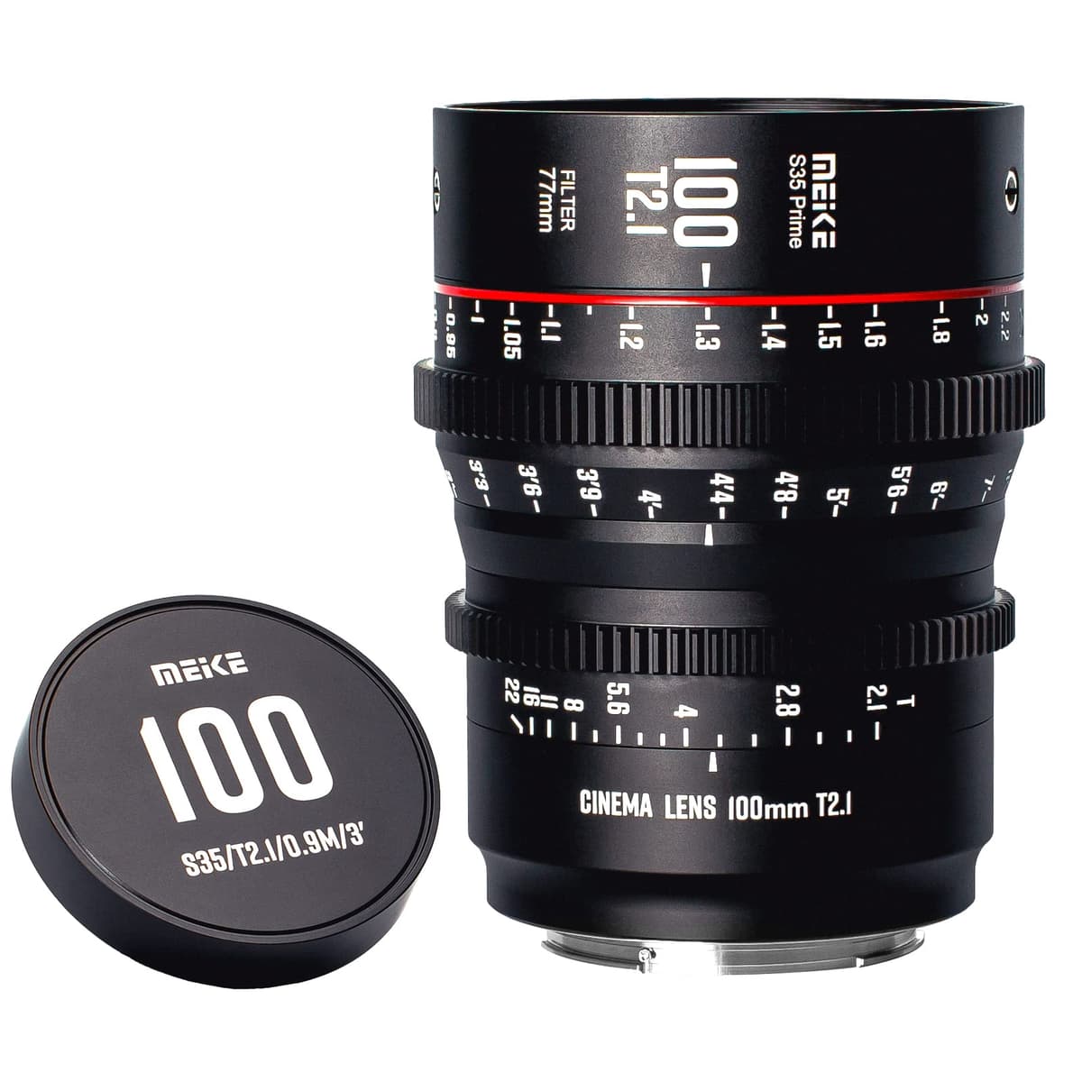 MEKE Meike 100mm T2.1 Super 35 Prime - Lente cine de enfoque manual para montura EF MK-100mm T2.1 EF (S35)