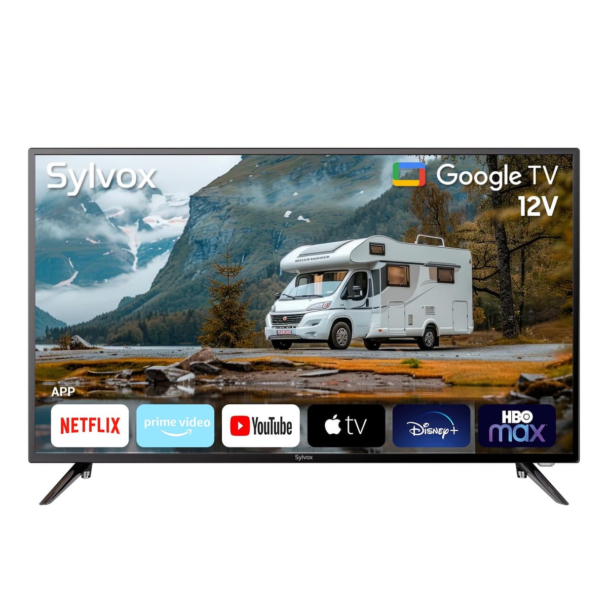 SYLVOX TV inteligente para RV, 40" 12-24V para casas rodantes, 1080P FHD DC/AC, compatible con descarga de apps, Google Assistant, Bluetooth y Wi-Fi, televisión inteligente para hogar, auto, campervan y camión 40 Vehicle Smart