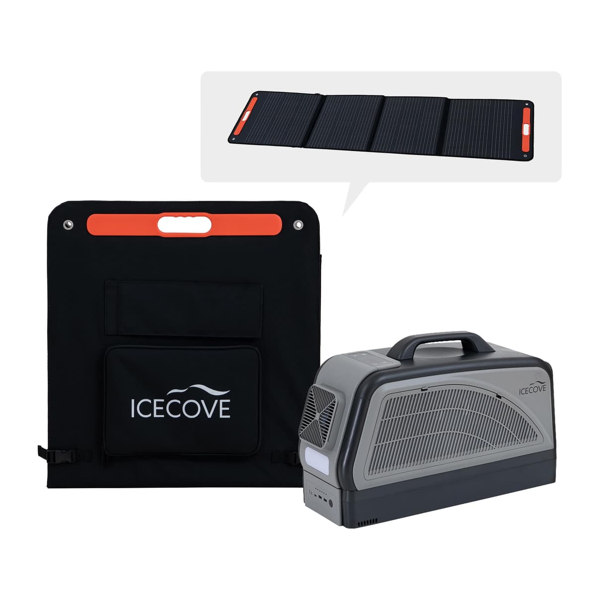 IceCove Sunjoy Aire Acondicionado Portátil 2500BTU con Batería Adicional y Panel Solar, 250W, 25.5VDC, 2 Velocidades, 3 Modos de Luz, Gris N101900301