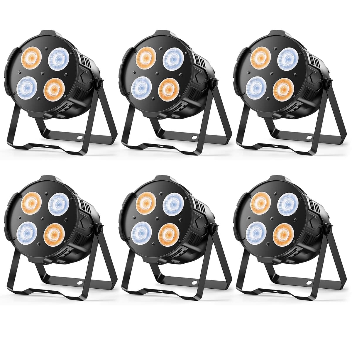 SEBRUANC 200W COB LED Par Can - Luz Escénica Bicolor 3200K-5600K, 6 Pack ZQ01442X6