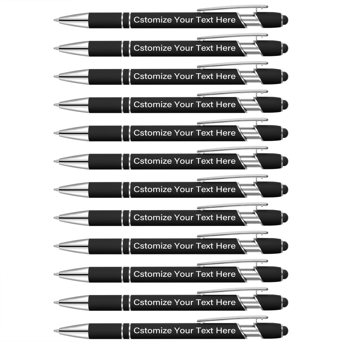 Kingluu 400 bolígrafos personalizados con punta táctil, tinta negra, personalizables con nombre o logo YZBDZ001