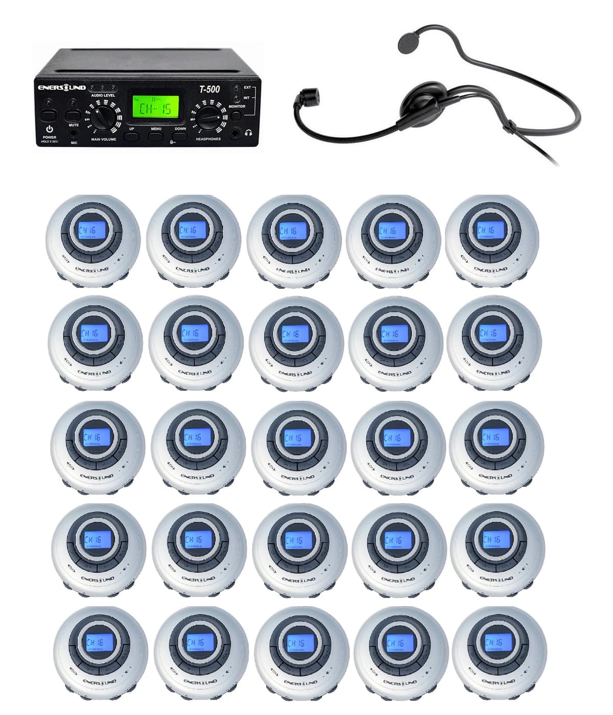 Enersound Sistema de interpretación para 25 personas - Garantía limitada de por vida y soporte en EE. UU. TSD-10
