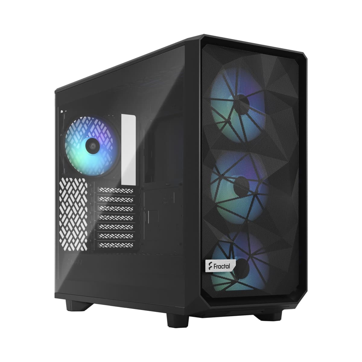 Fractal Design Meshify 2 Lite RGB Negro ATX Torre Media con Ventana de Vidrio Templado Ahumado Flexible y Ligera FD-C-MEL2A-05